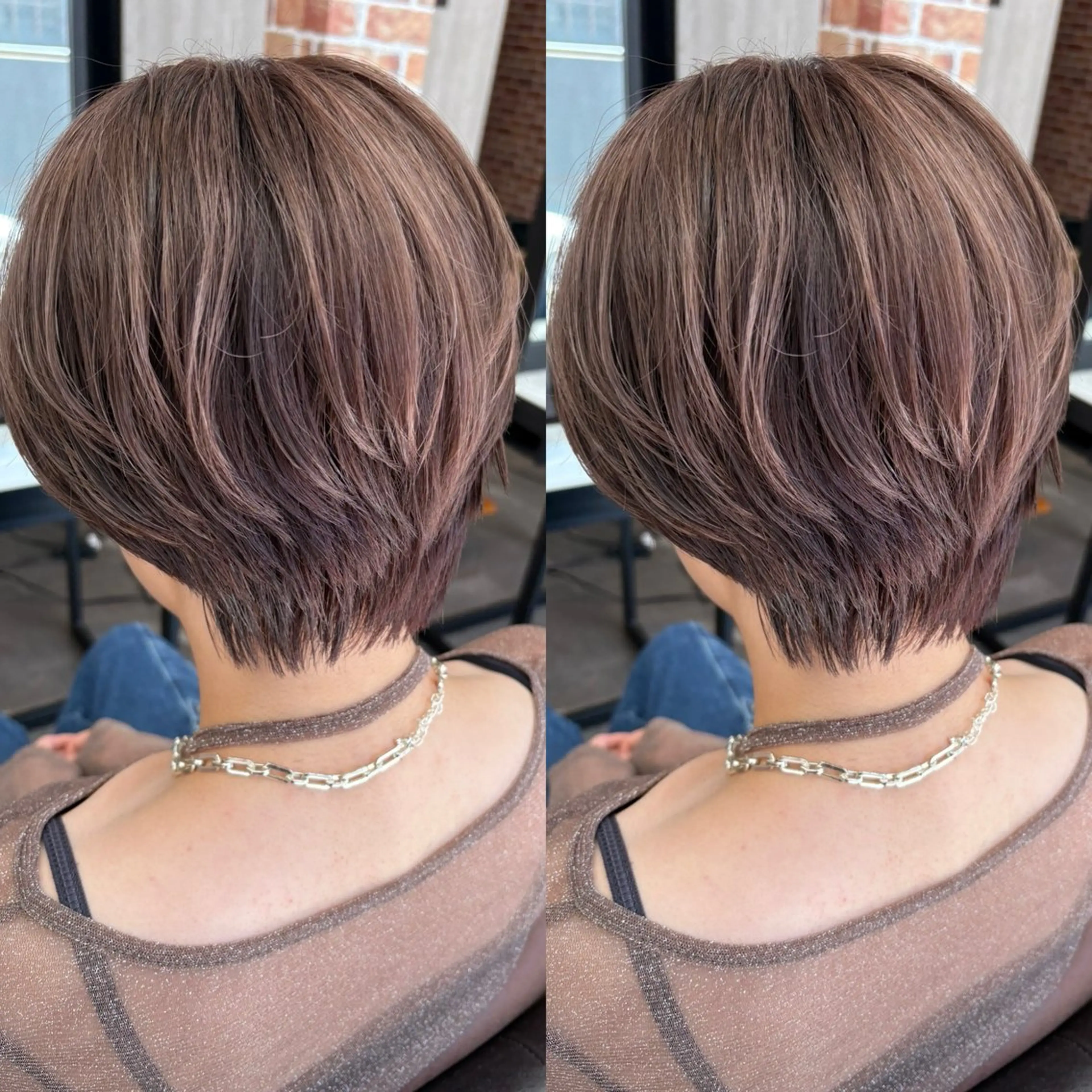 ショート ピンクラベンダー MOMO KAのヘアスタイル