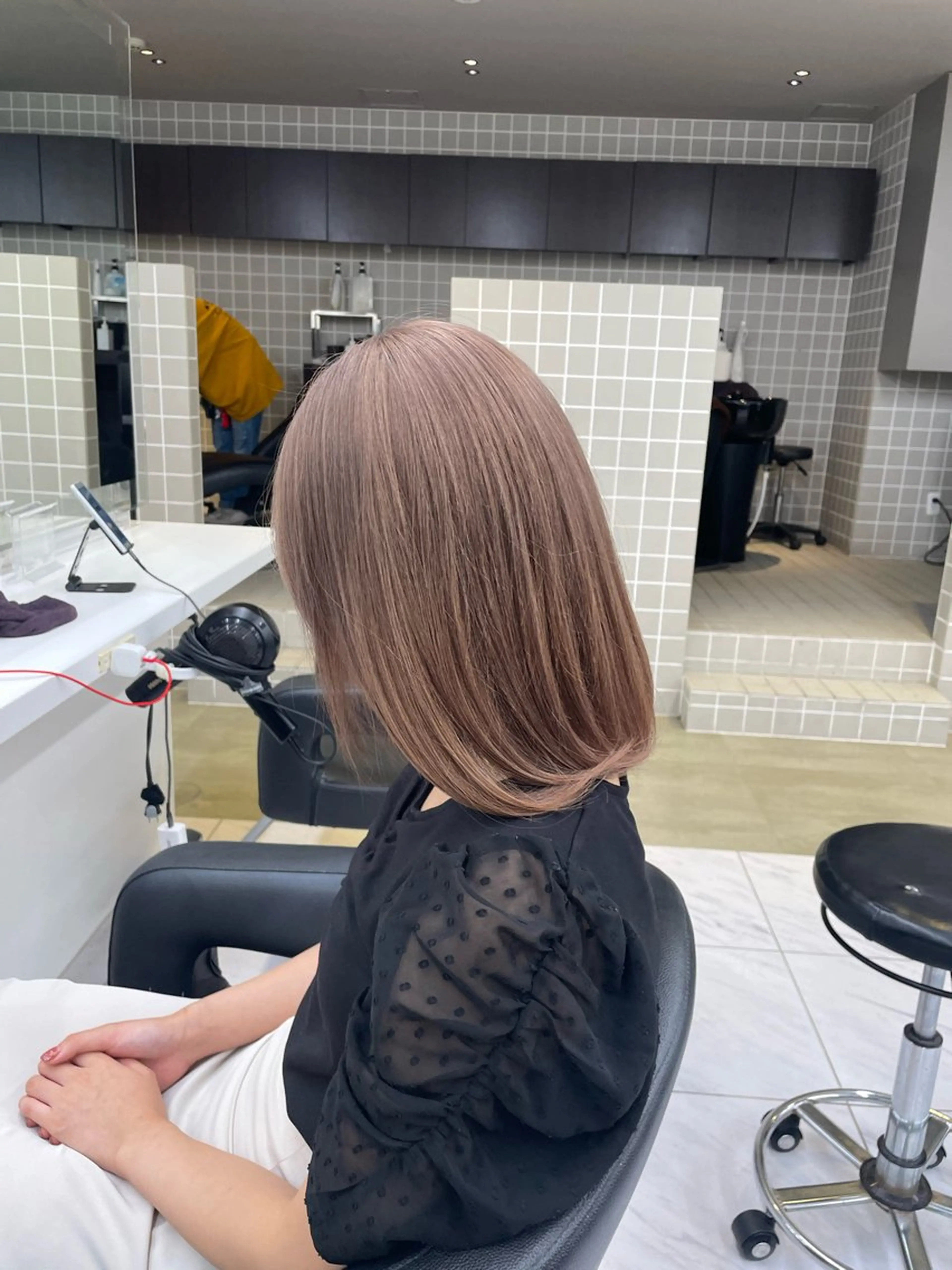 セミロング カラー ヘアアレンジ ヘアカラー トリートメント ヘアセット 💗横浜美容室 💗HARUNAのヘアスタイル