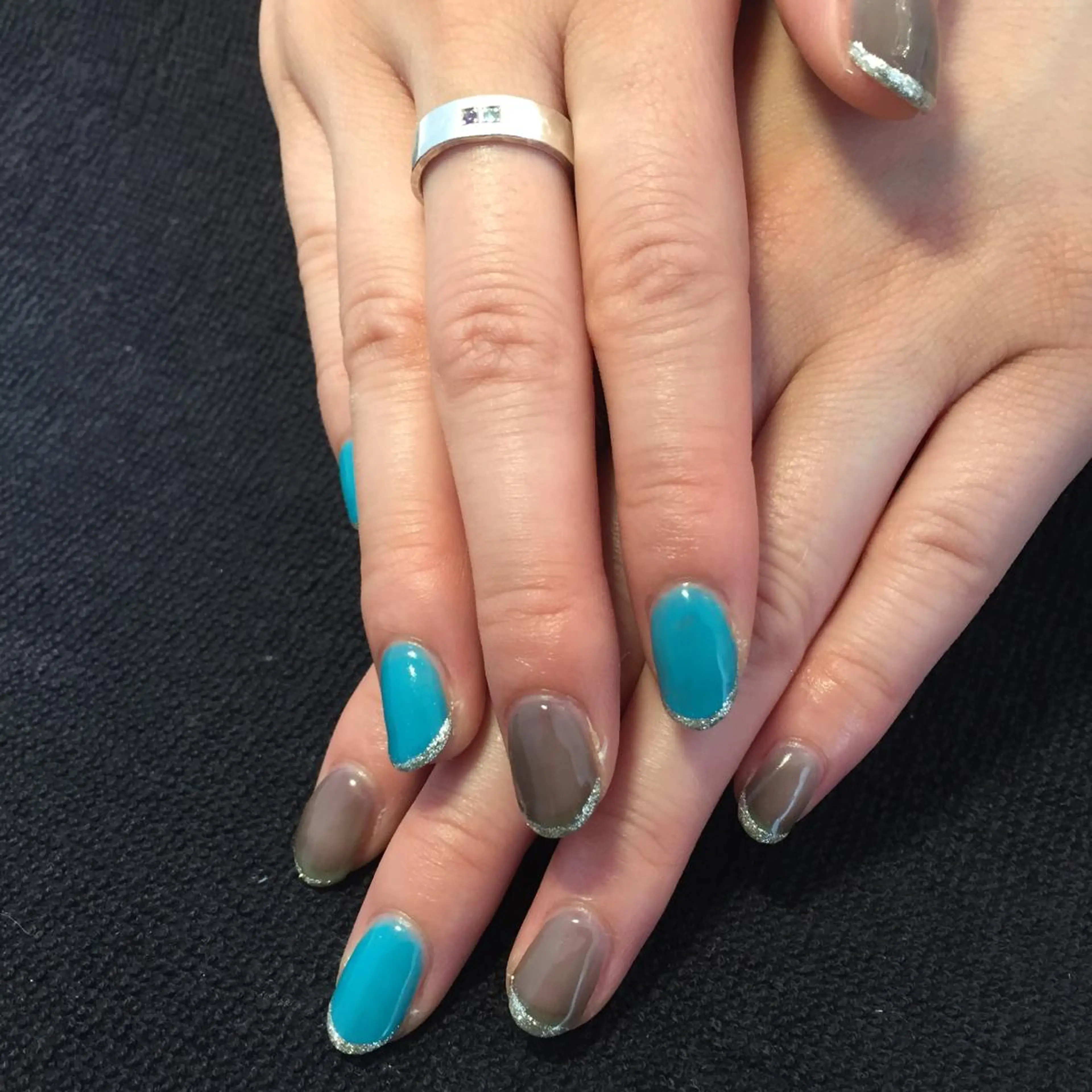 ネイル ブルー クリアネイル BANBINANAIL所属・イリネコ マリのネイルデザイン