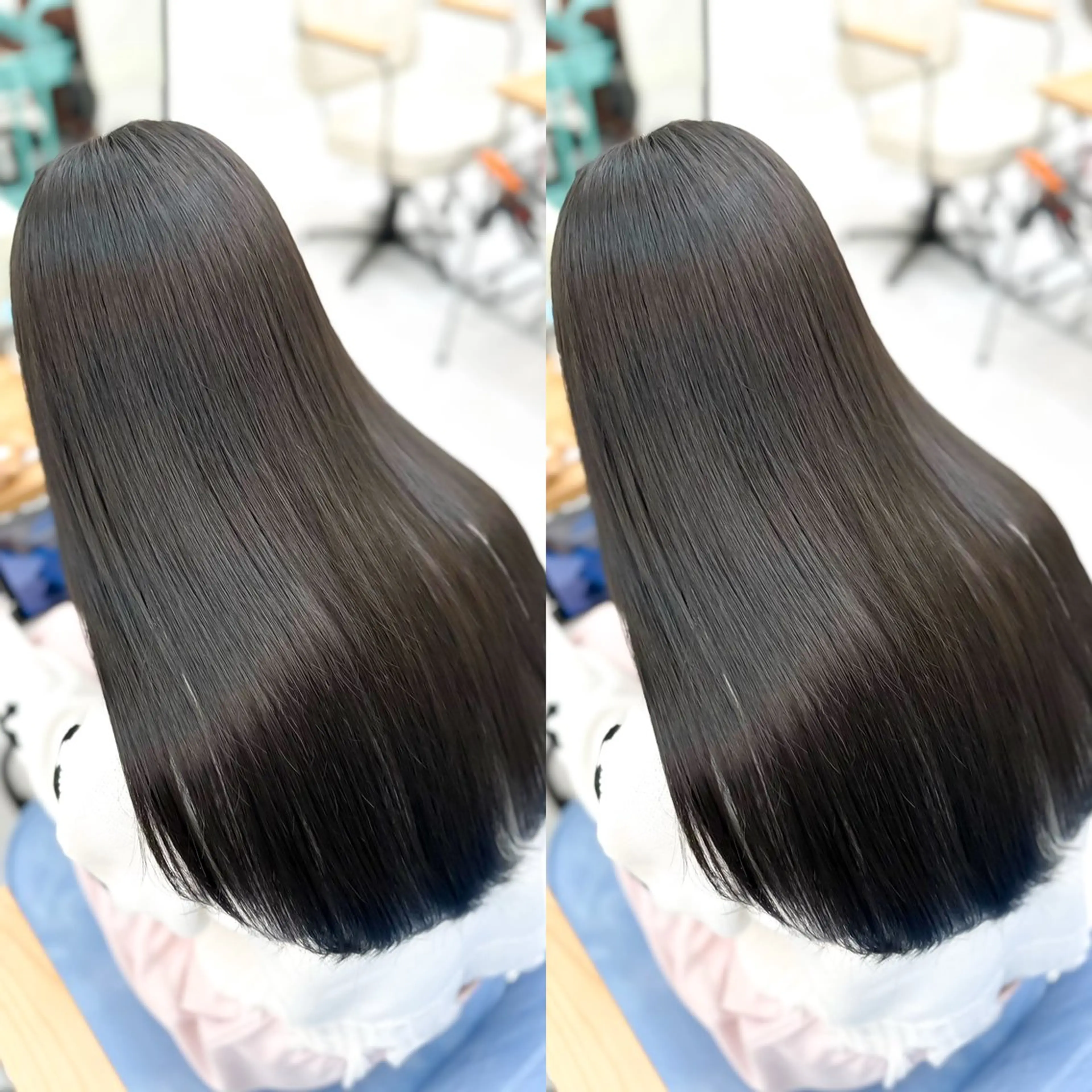 ロング カット ヘアカラー トリートメント 縮毛矯正×ボブ💎 髪質改善/木下のヘアスタイル