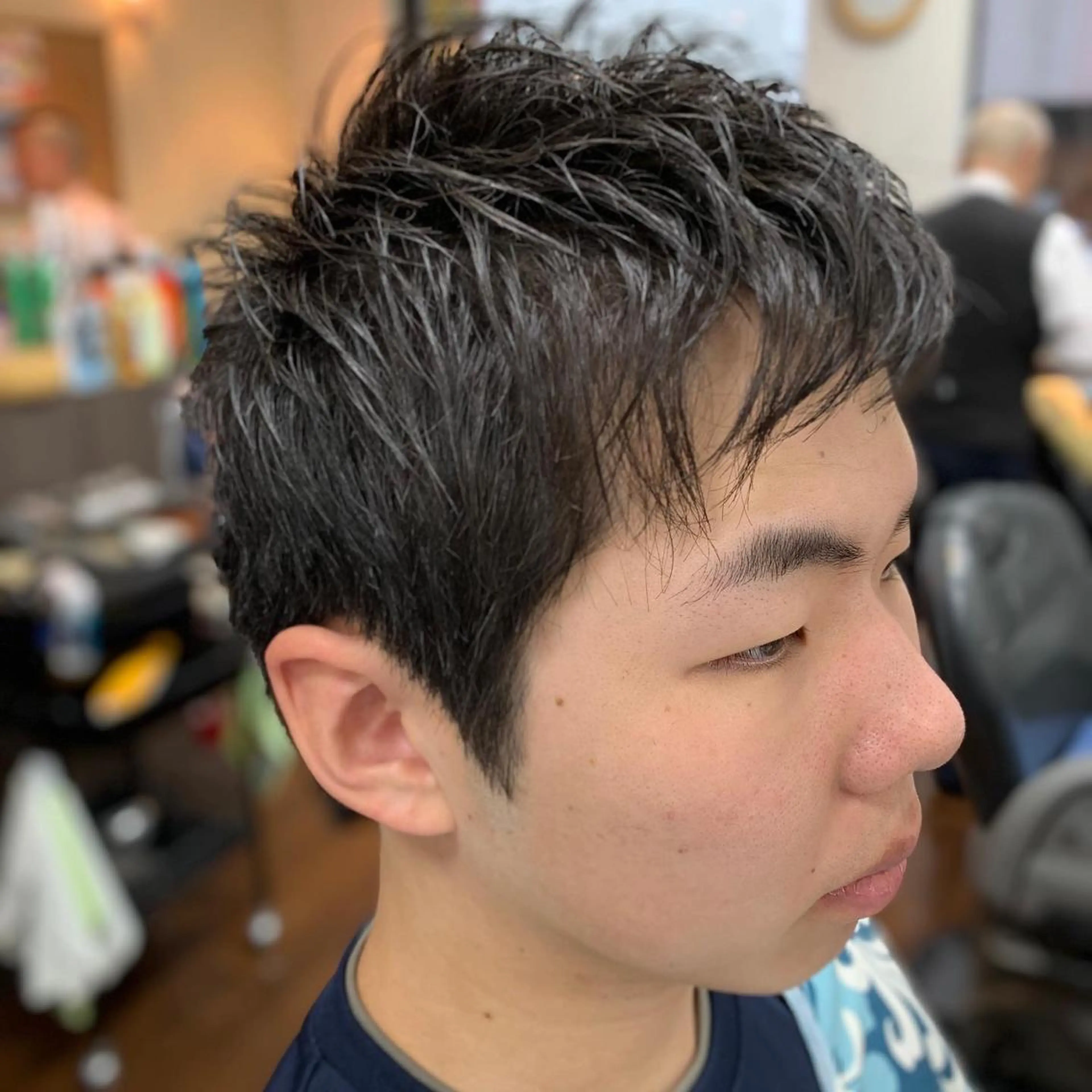 ミディアム メンズ カット 銀座バルビエグラン 角田雅樹（夜限定）のヘアスタイル