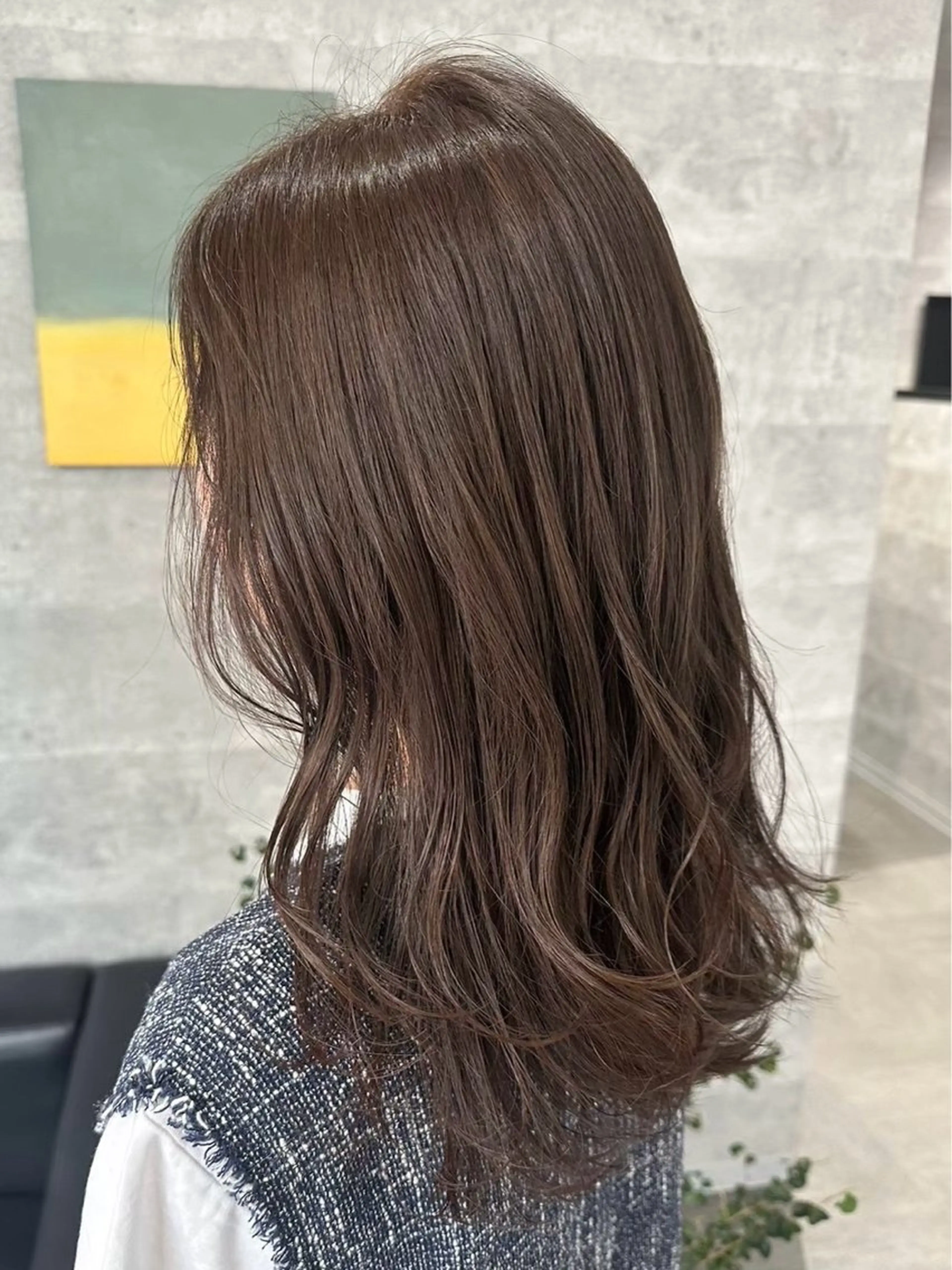 セミロング 柔らかい透明感カラー 髪質改善/神戸のヘアスタイル