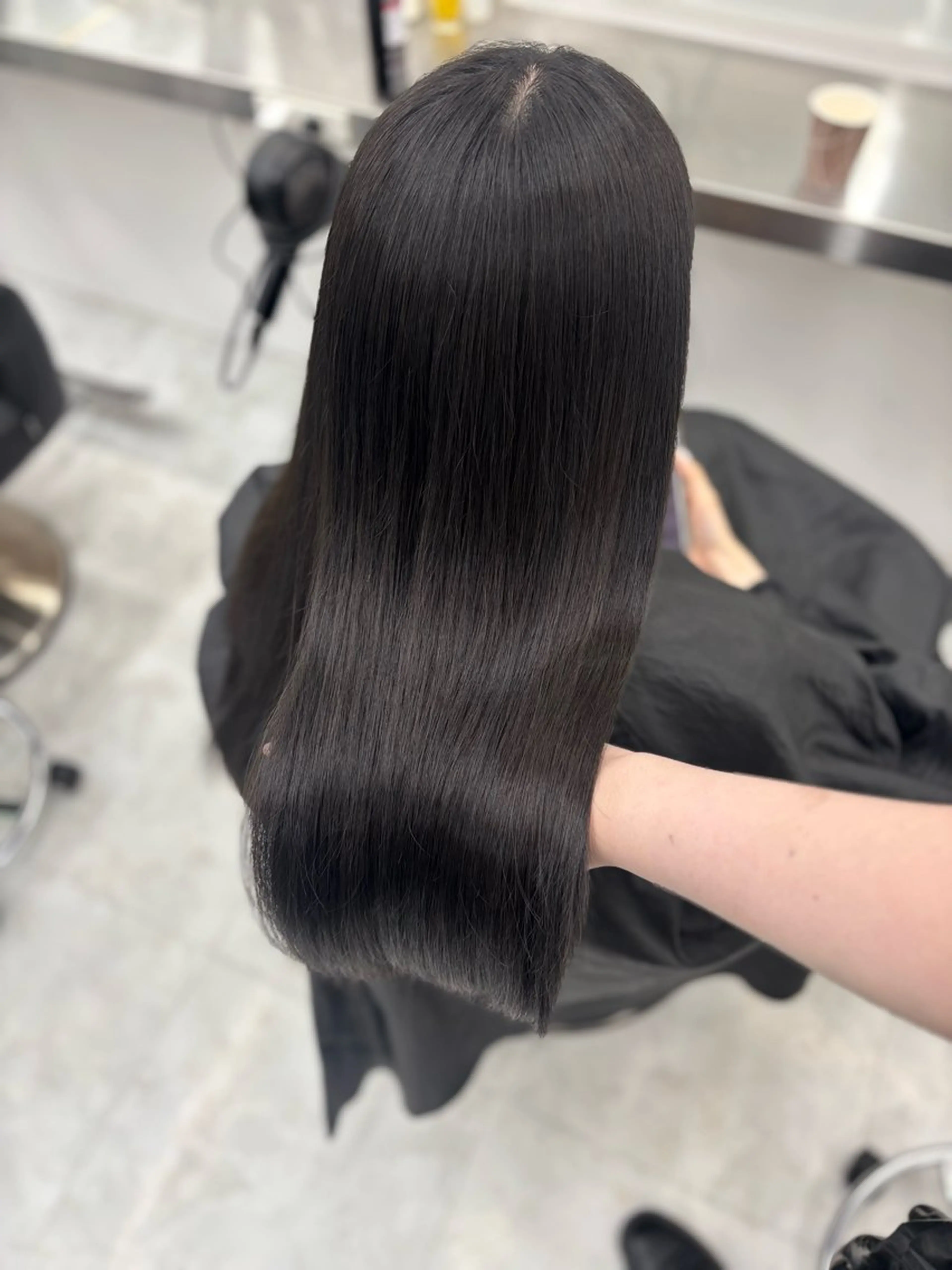 ロング カラー カット ヘアカラー 縮毛矯正 トリートメント 韓国風暗髪ヘア🤍 🫧MIREIのヘアスタイル