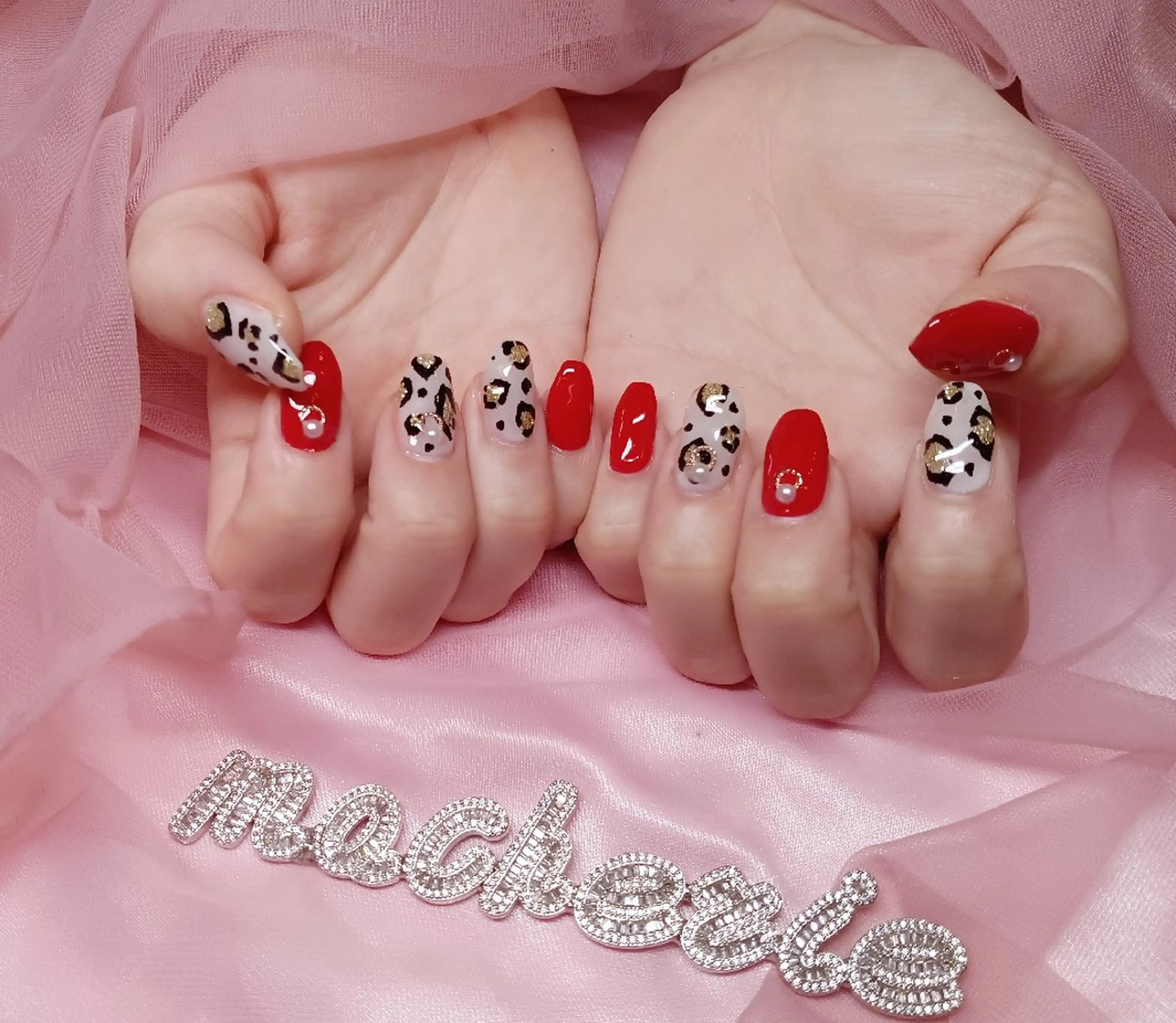 ネイル 赤色 ハンドネイル Nail Salon macherieのネイルデザイン