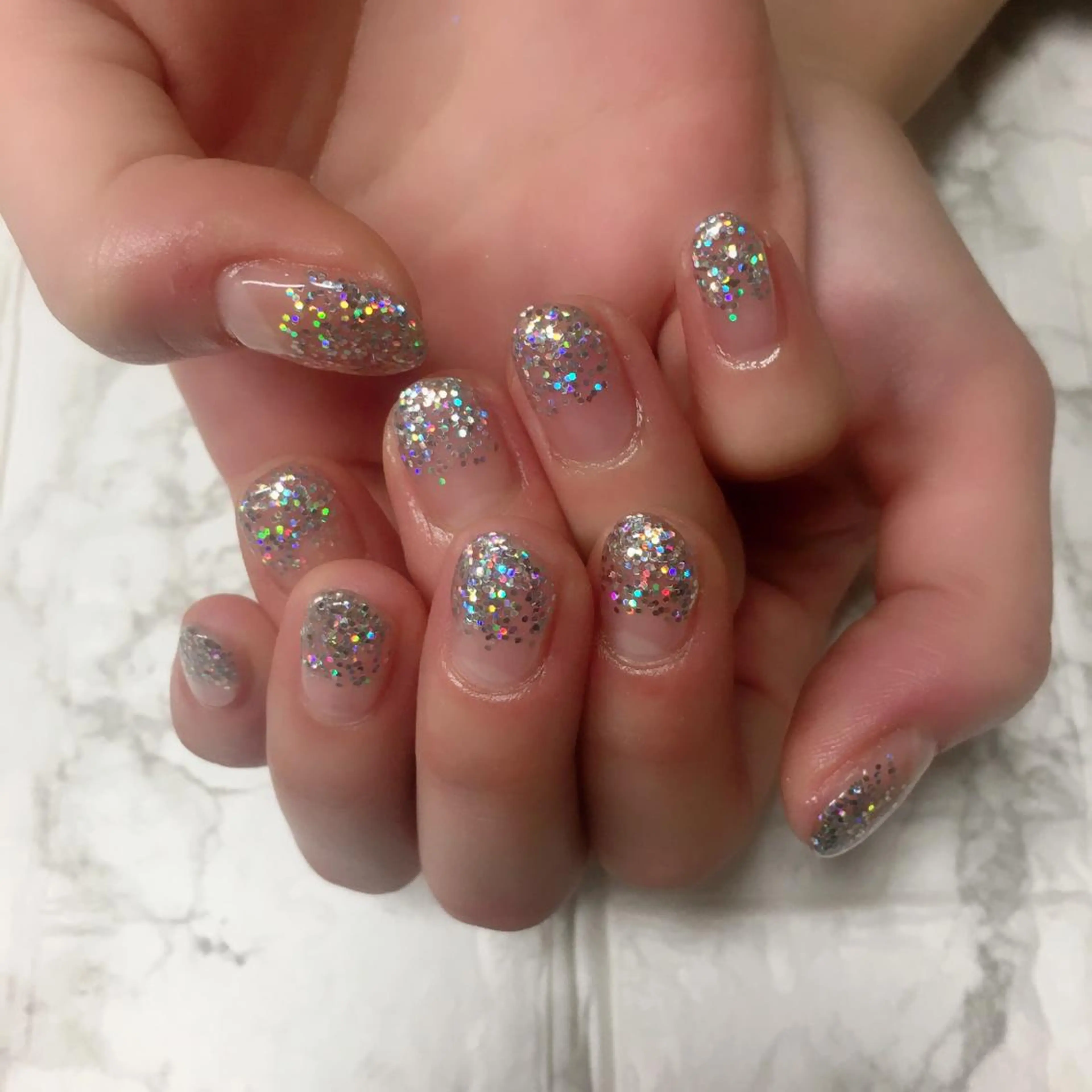 🔶【オフ無し】ラメグラデーションネイル🔶ケア込み！の写真