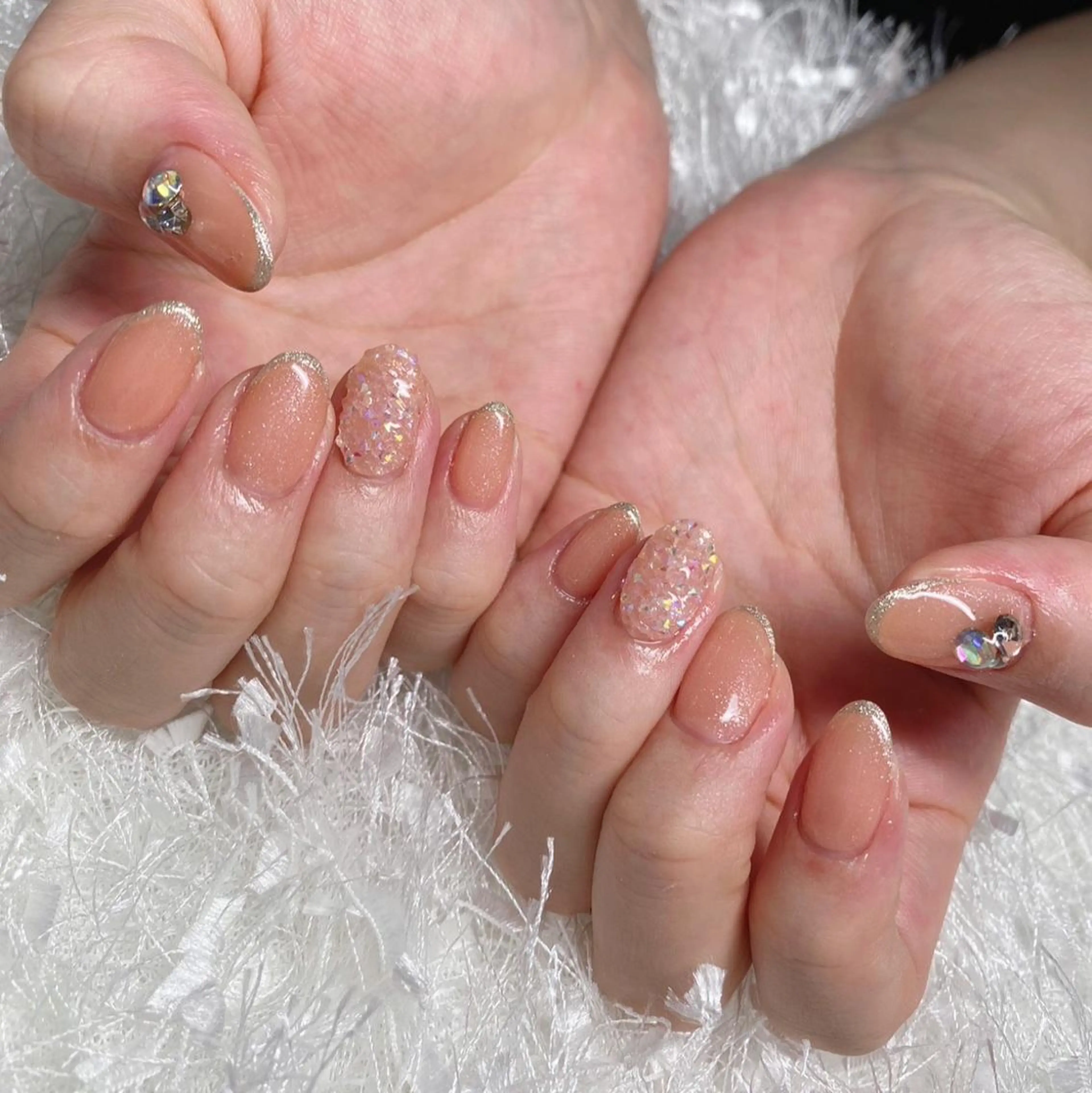 ネイル 長さ出し フレンチネイル ジェルネイル グラデーション 韓国ネイル ハンドネイル Nail&eye Belire 新宿のネイルデザイン