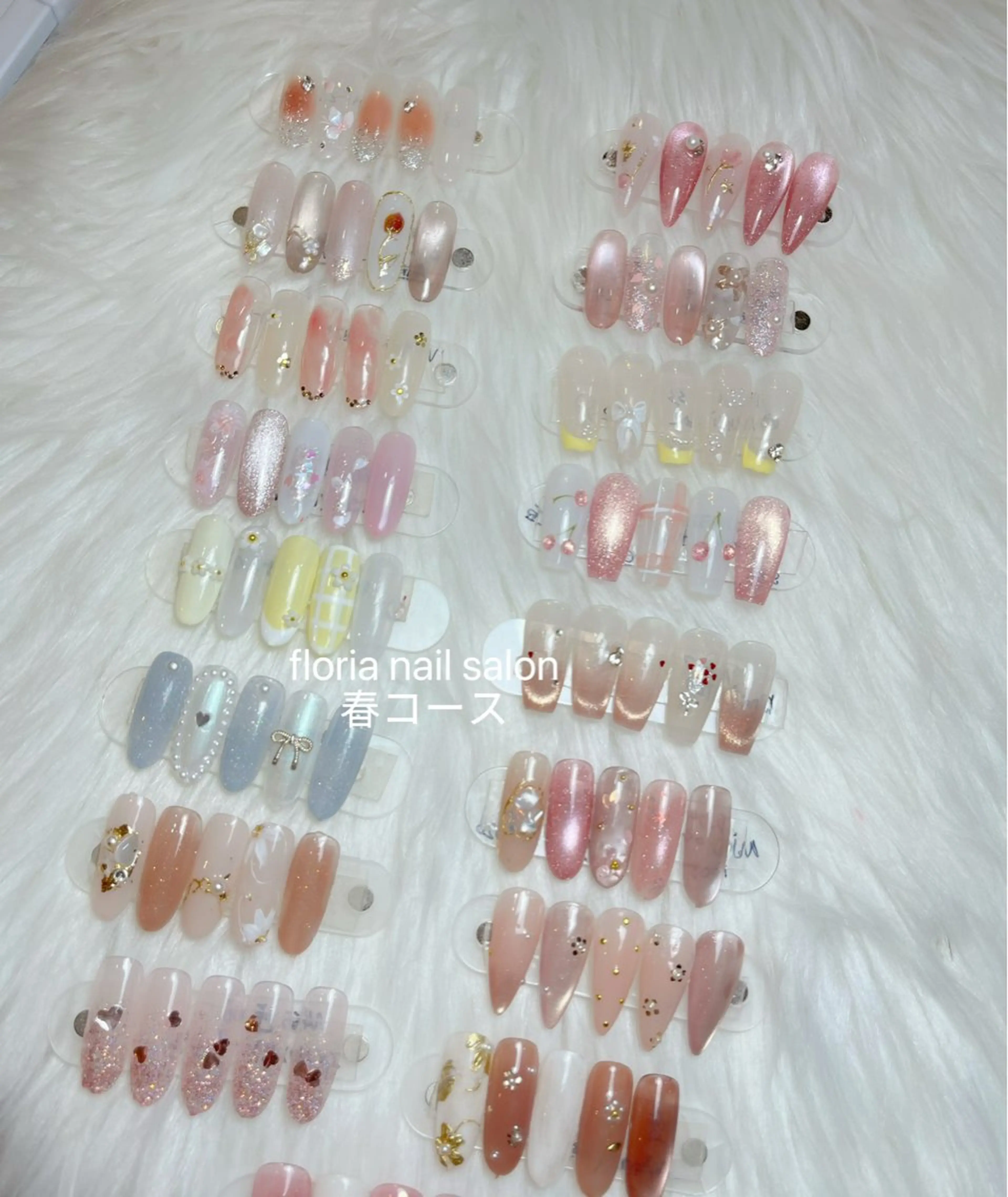 ネイル アートネイル フレンチネイル ハート 韓国ネイル マグネットネイル ハンドネイル Floria nail salonのネイルデザイン