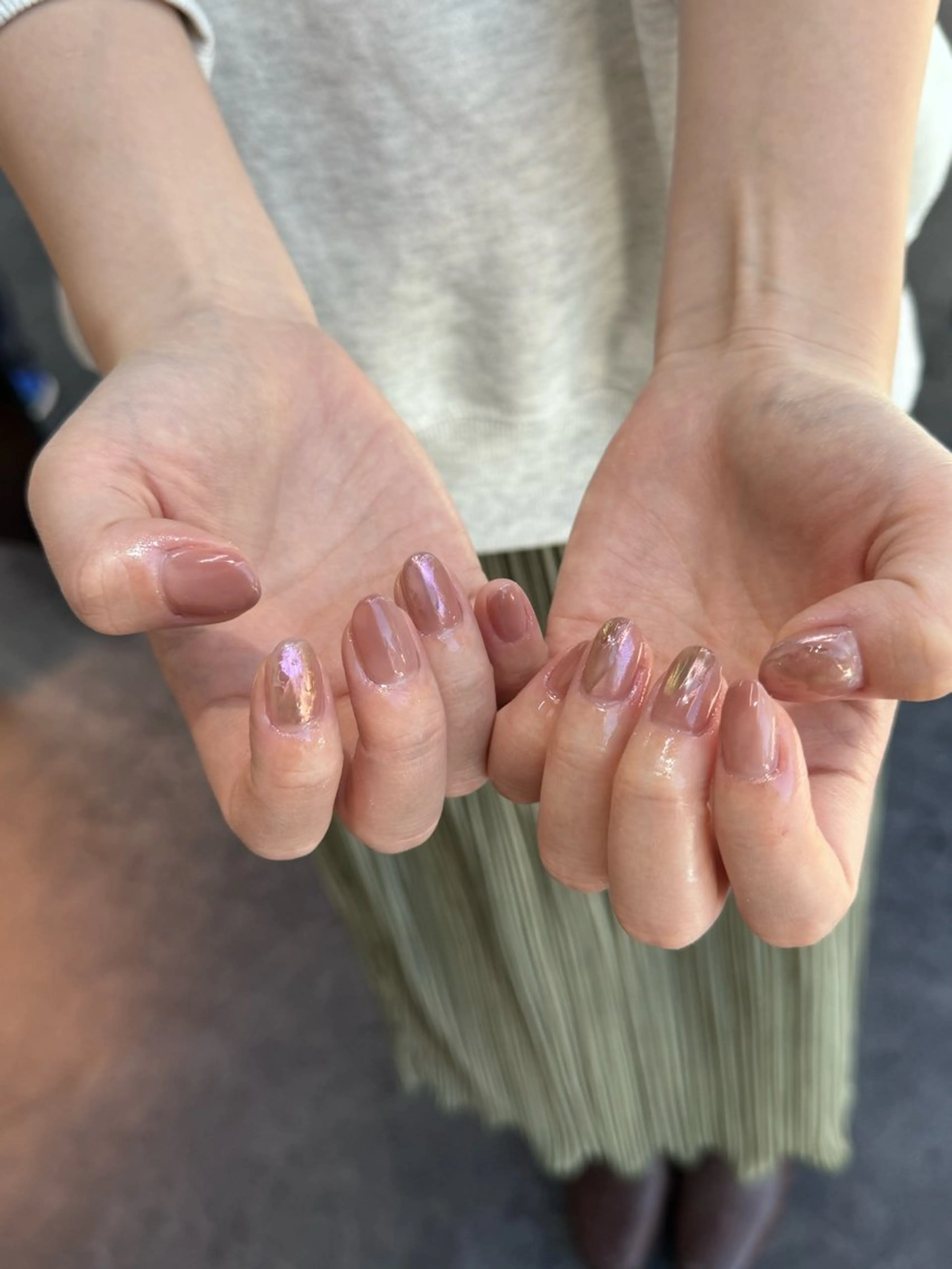 ネイル フレンチネイル マグネットネイル ニュアンスネイル ワンカラーネイル ハンドネイル GRANDE大須 Cecil💜のネイルデザイン