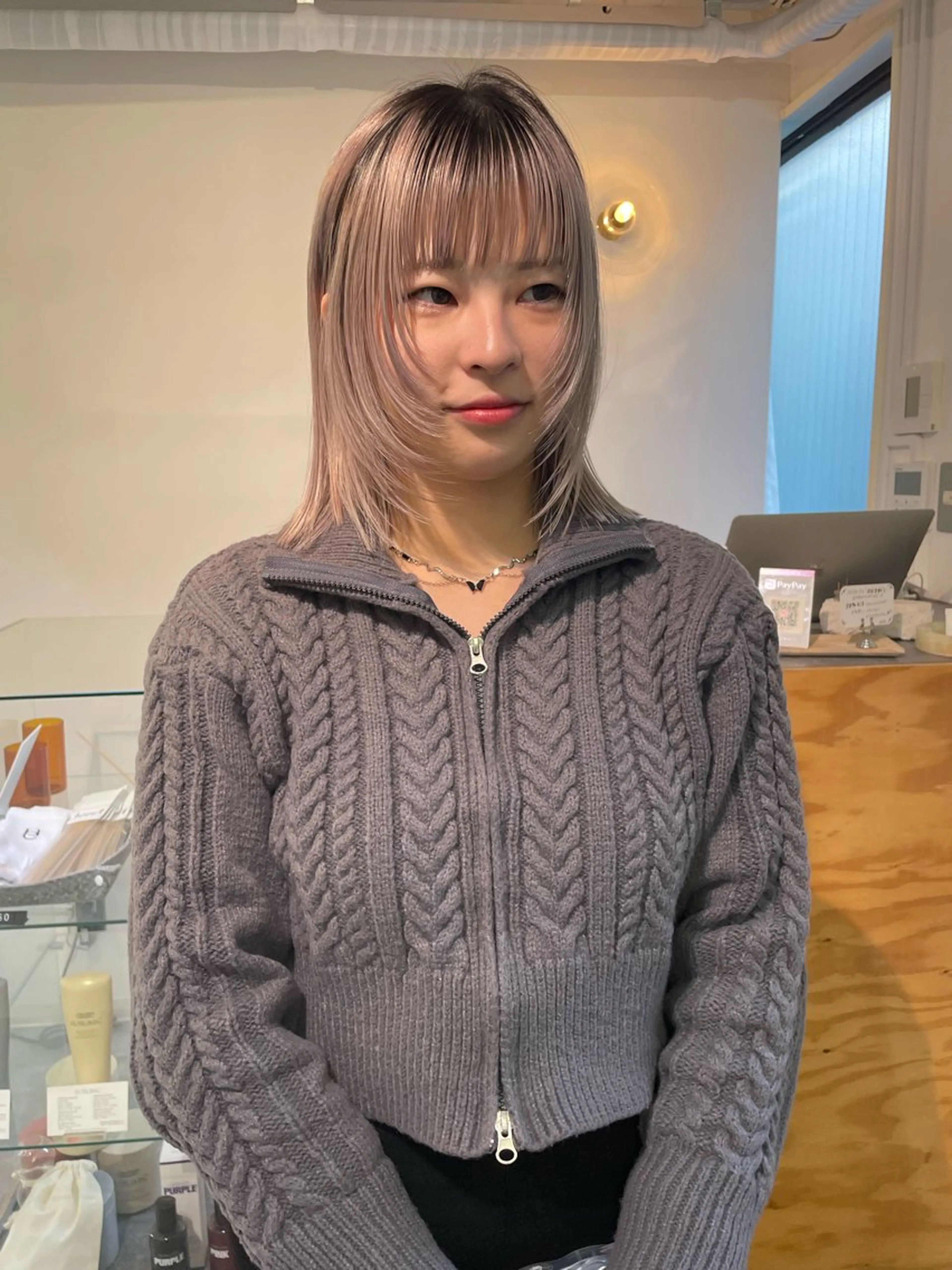 ミディアム カット sakura🌸 レイヤー/韓国ヘアのヘアスタイル