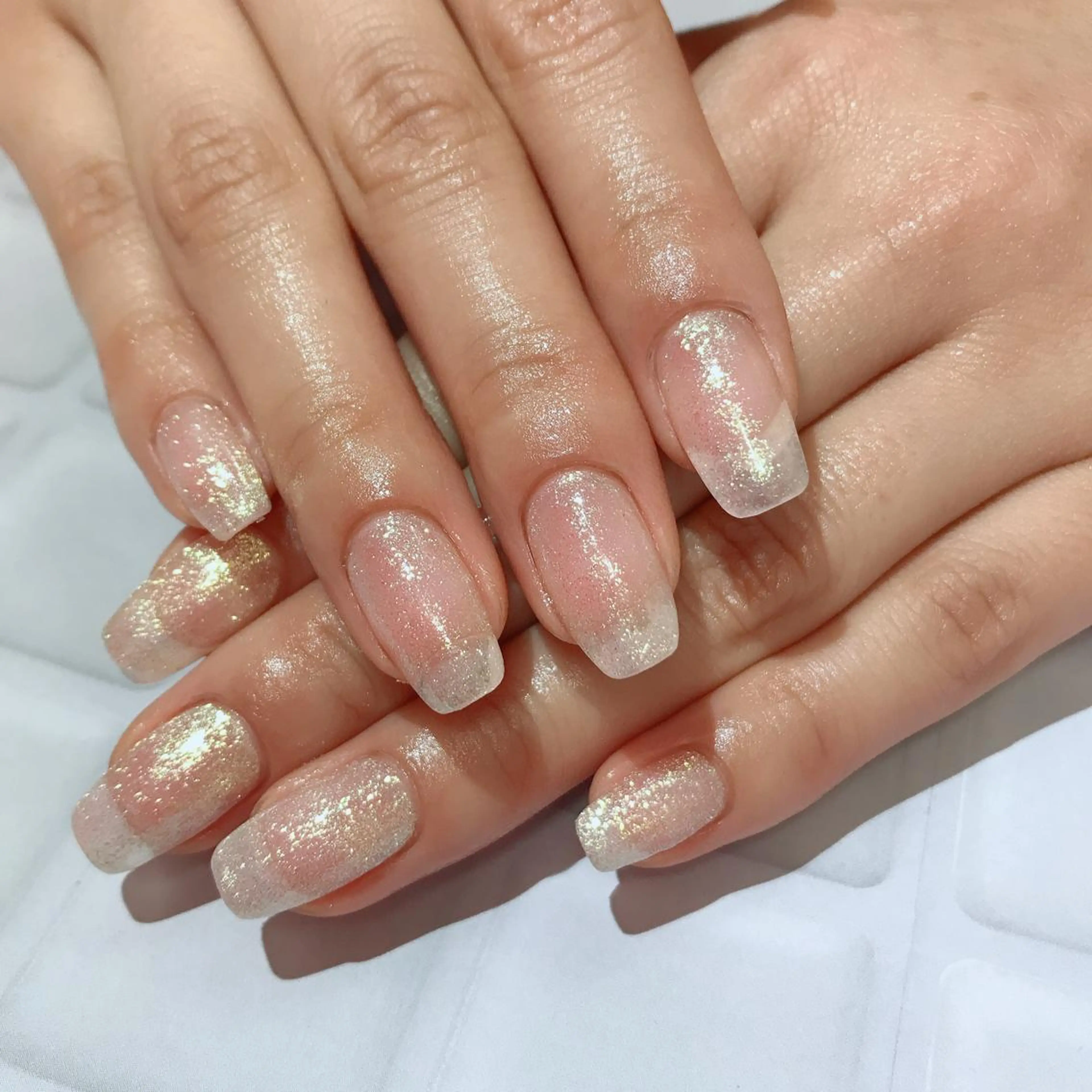 ネイル ラメ(グリッター) ワンカラーネイル 深爪を断らない スカルプ高評価店のネイルデザイン