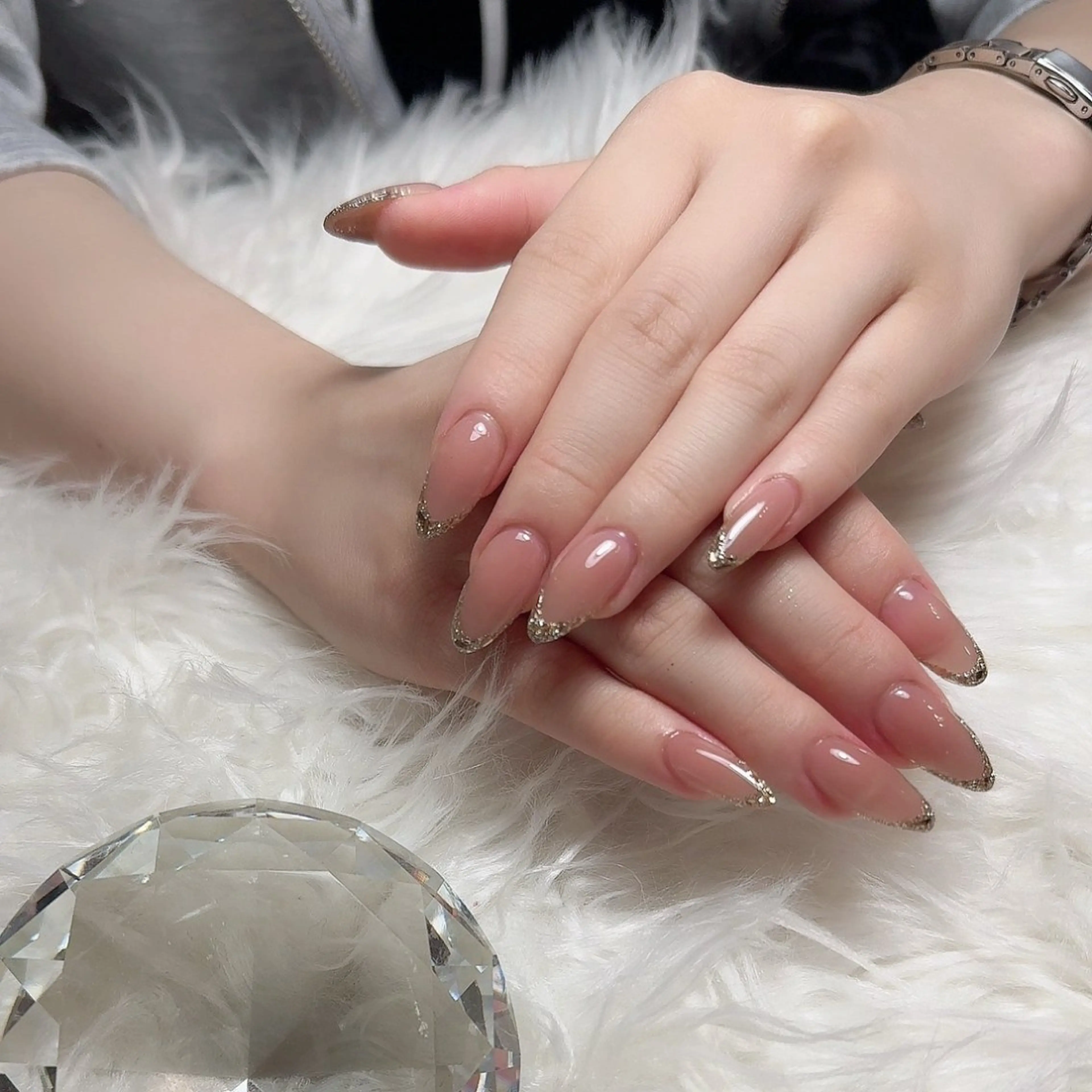 ネイル フレンチネイル ガラスフレンチ nail salon azuのネイルデザイン
