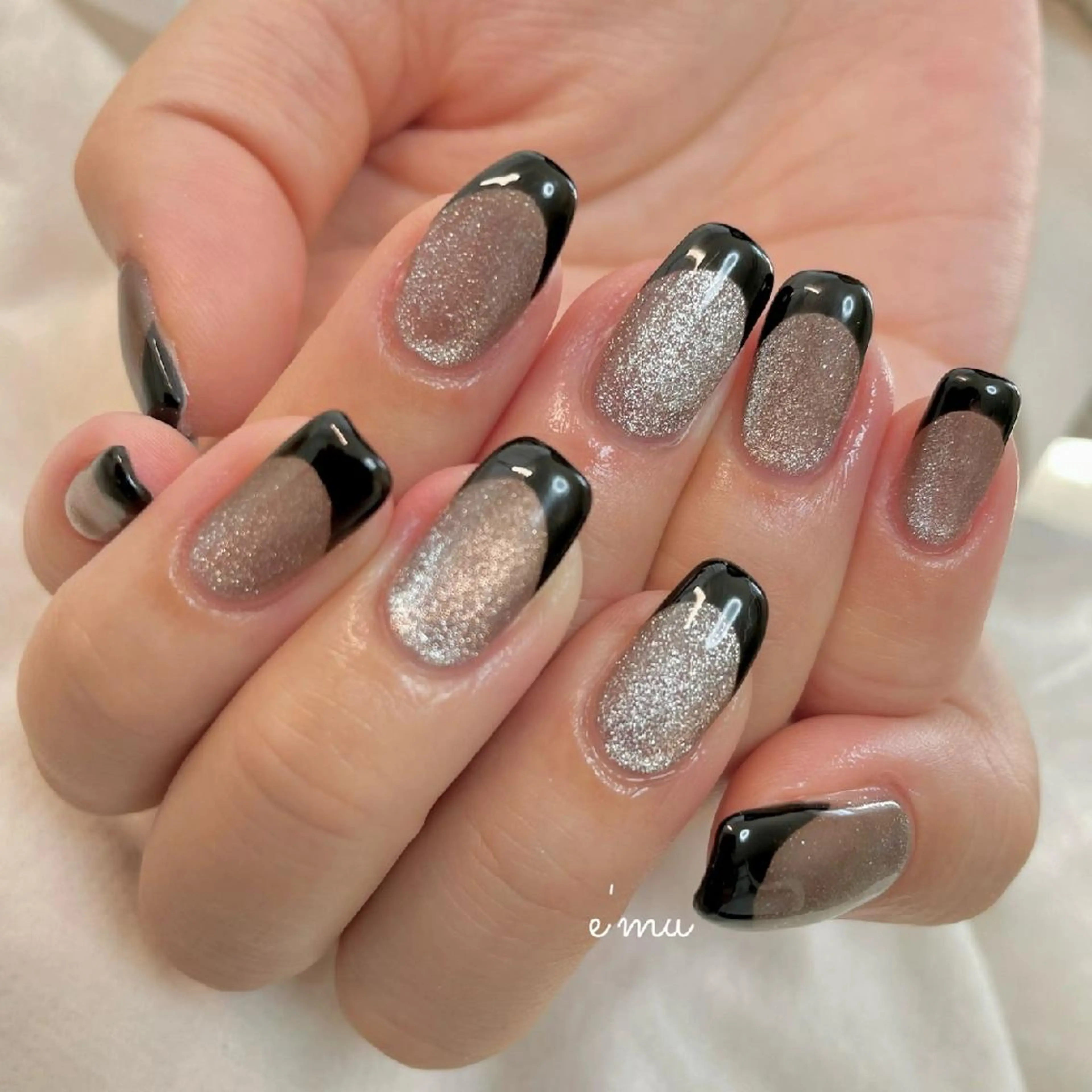 ネイル フレンチネイル マグネットネイル ハンドネイル nail salon e'mu💐のネイルデザイン