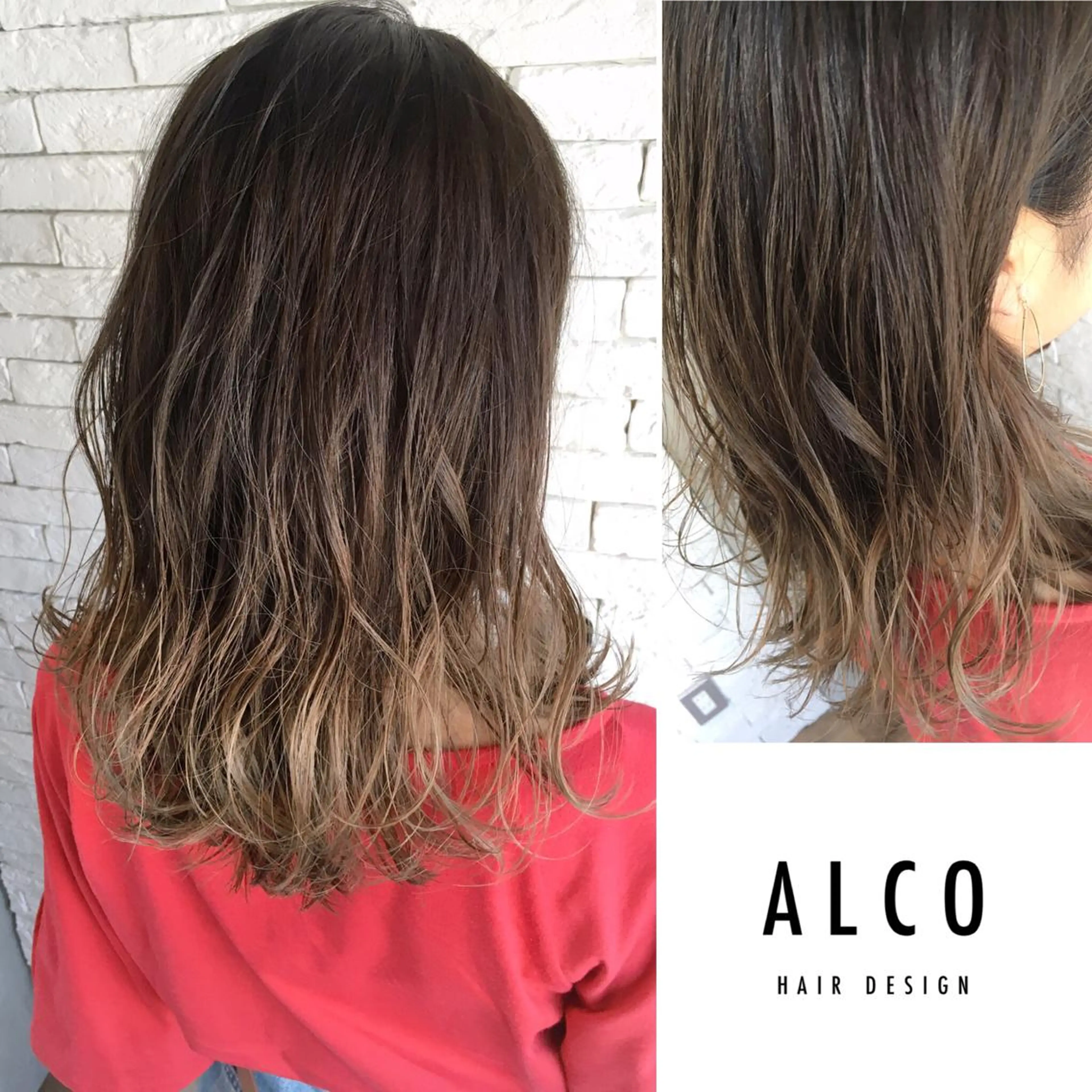 セミロング カラー ワタイショウタ 髪質改善✨眉毛サロンのヘアスタイル