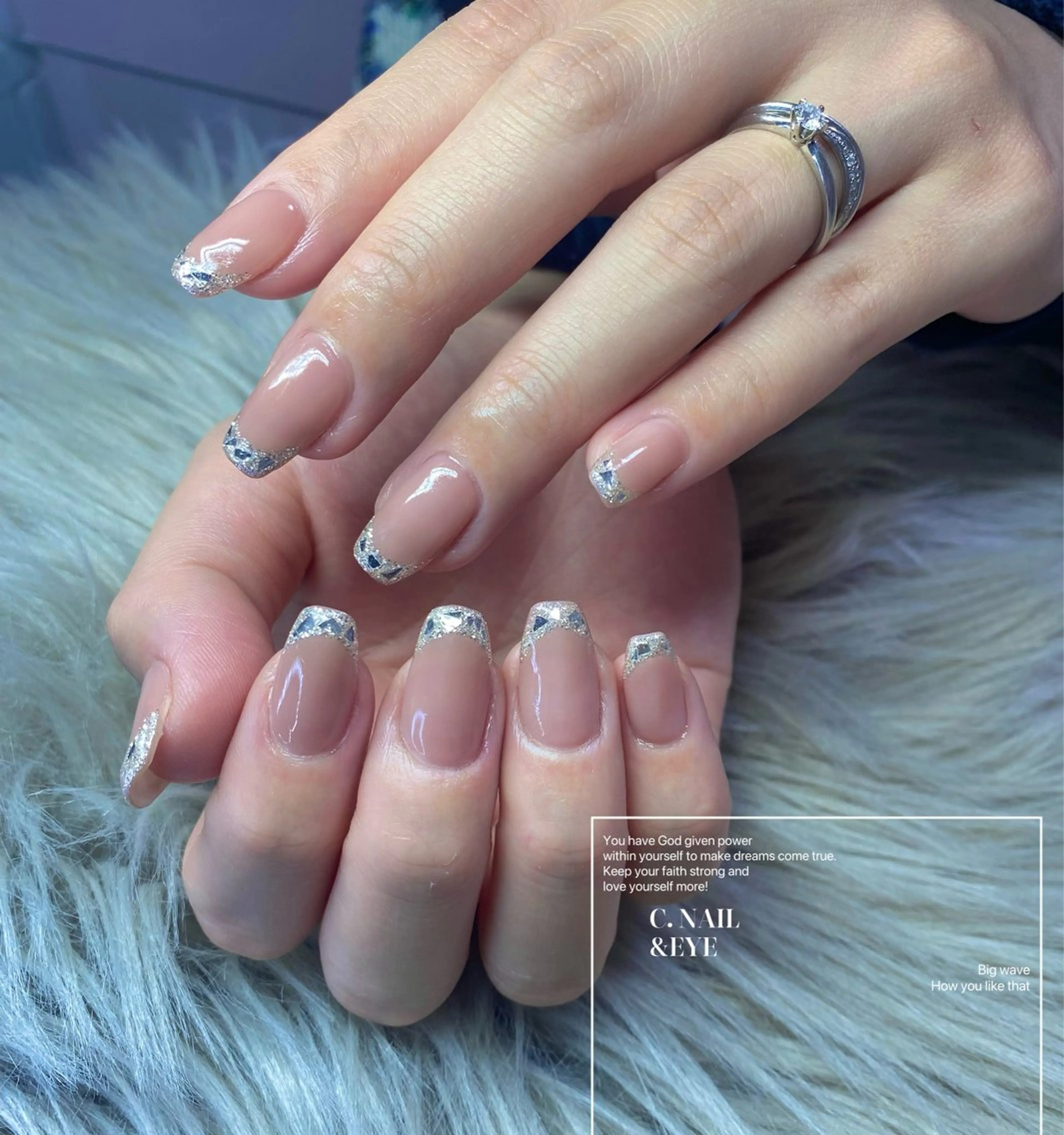 ネイル 入学式 フラッシュネイル フットネイル 卒業式 氷ネイル・うるうるネイル C.Nail &Eye筑紫駅のネイルデザイン