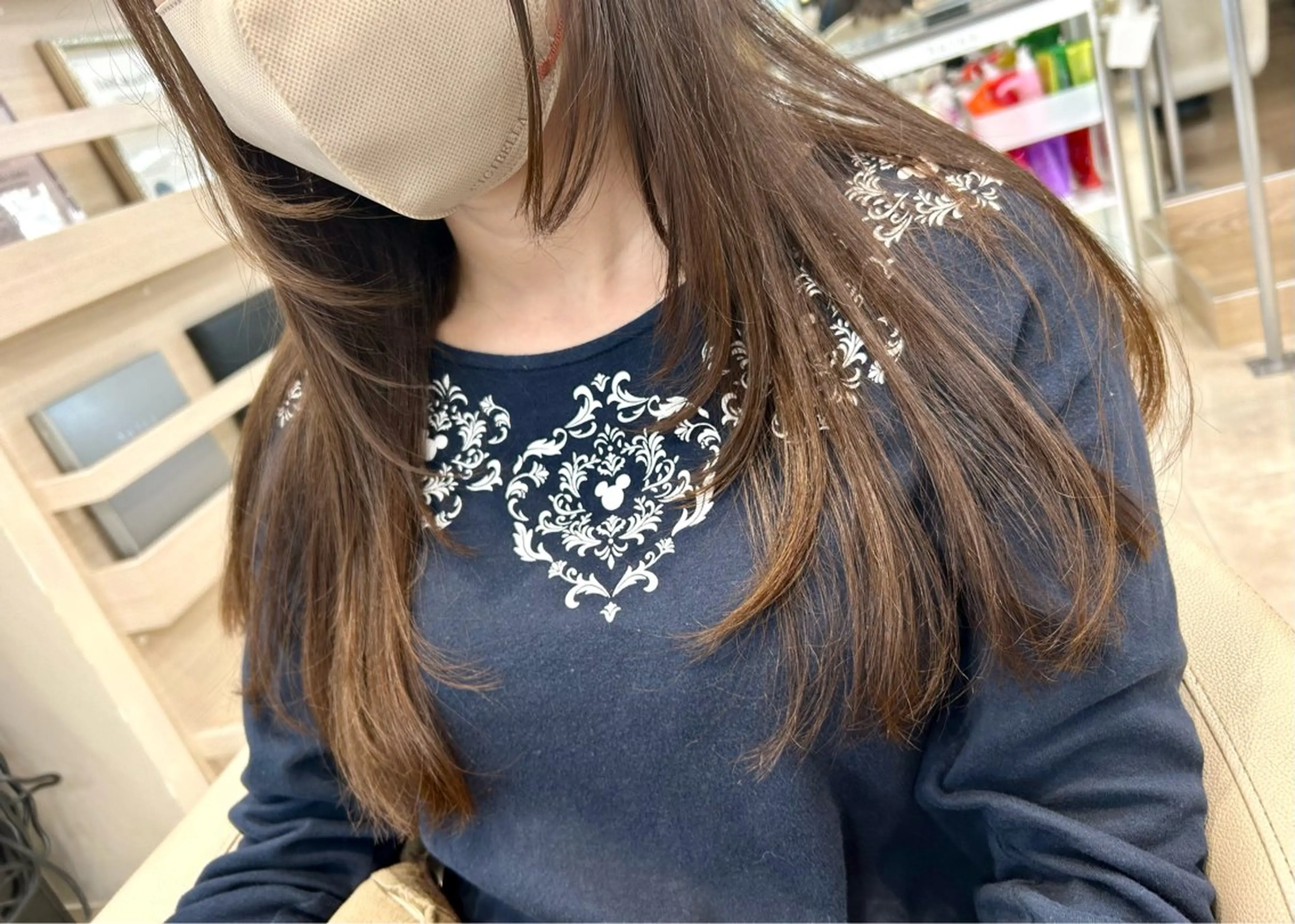 ロング 顔周りカット ロング カット 高橋恵🌈生え癖改善 ウルフ/レイヤーのヘアスタイル