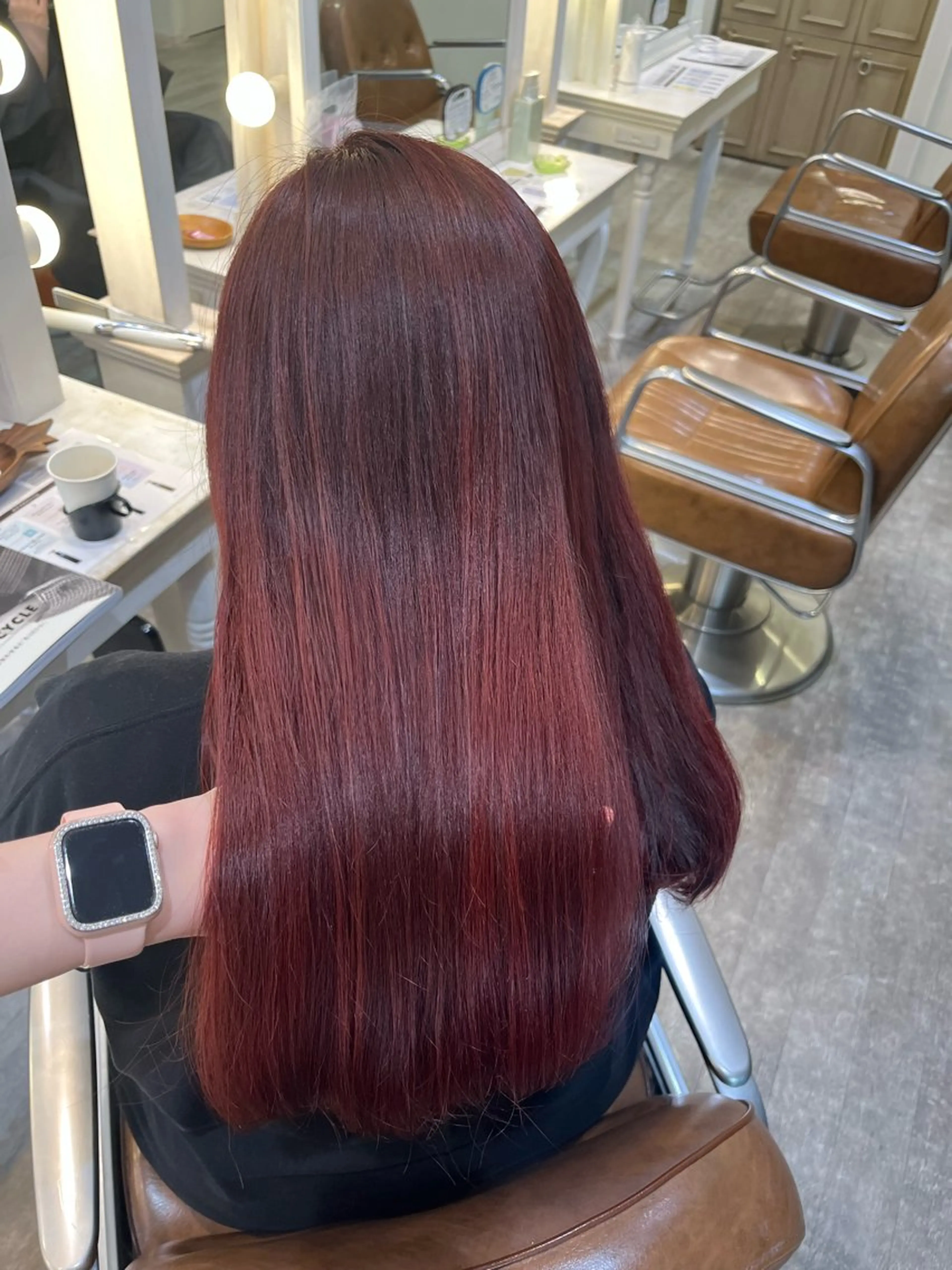 カラー ブリーチ ブリーチなしカラー エクステ🎀 暖色カラー🎀amiのヘアスタイル