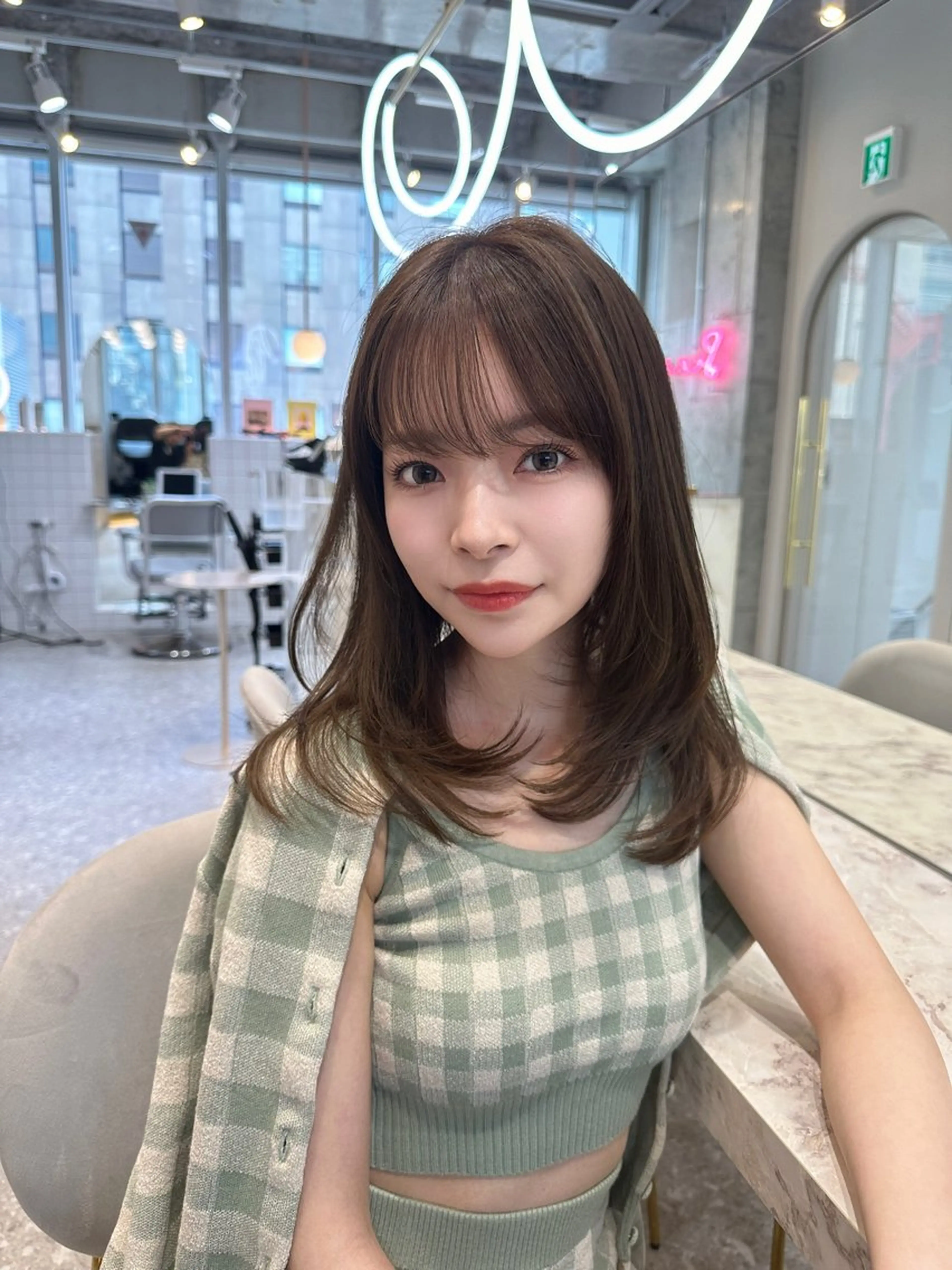 ミディアム カラー レイヤーカット カット トリートメント 新宿/韓国風レイヤー 髪質改善/渋谷直樹のヘアスタイル