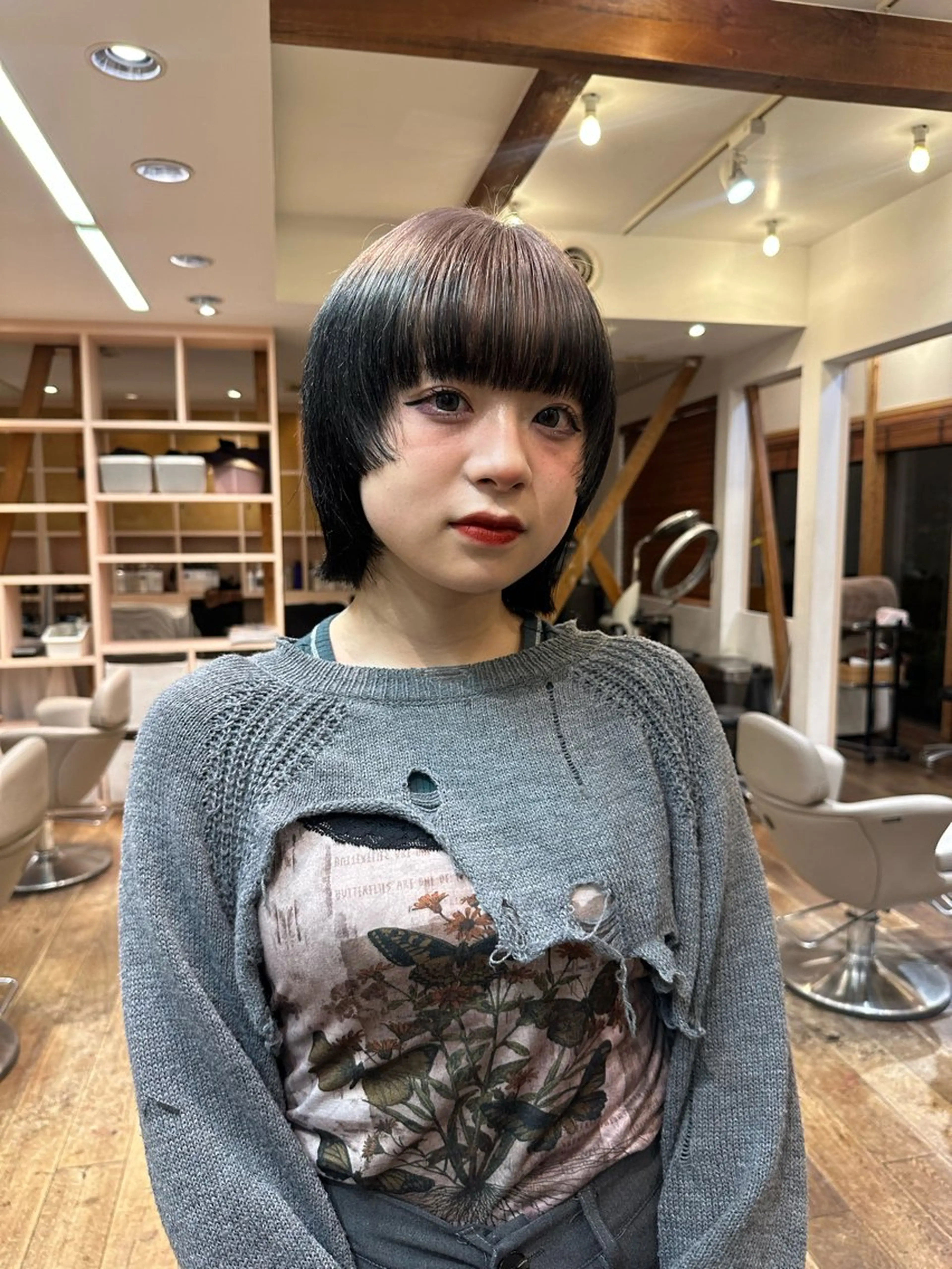ミディアム ヘアカラー トリートメント Null 表参道所属・岩下昂世/ ハイトーン/デザインのヘアスタイル