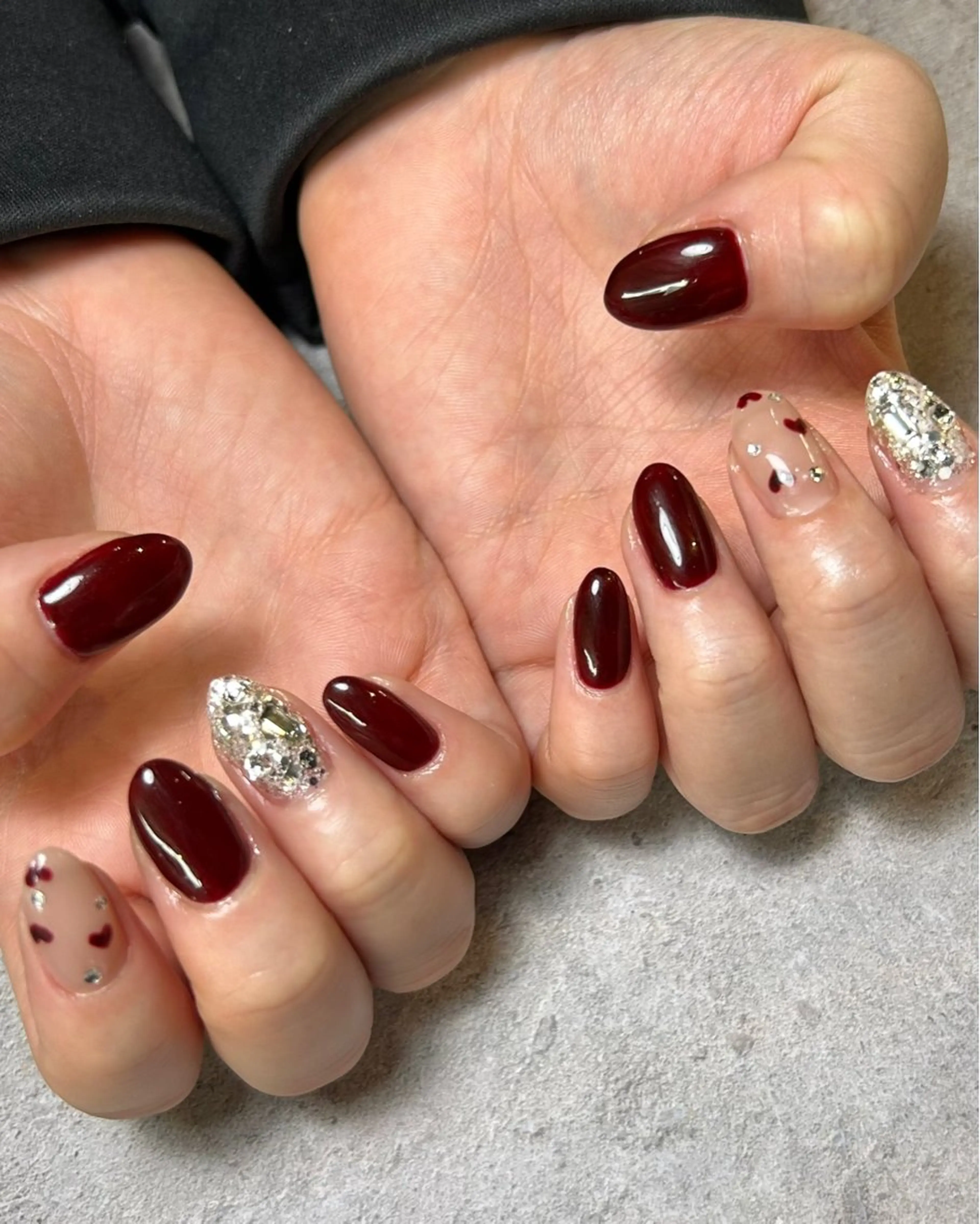 ネイル ボルドー 持ち込み ハンドネイル Reflection marikoのネイルデザイン