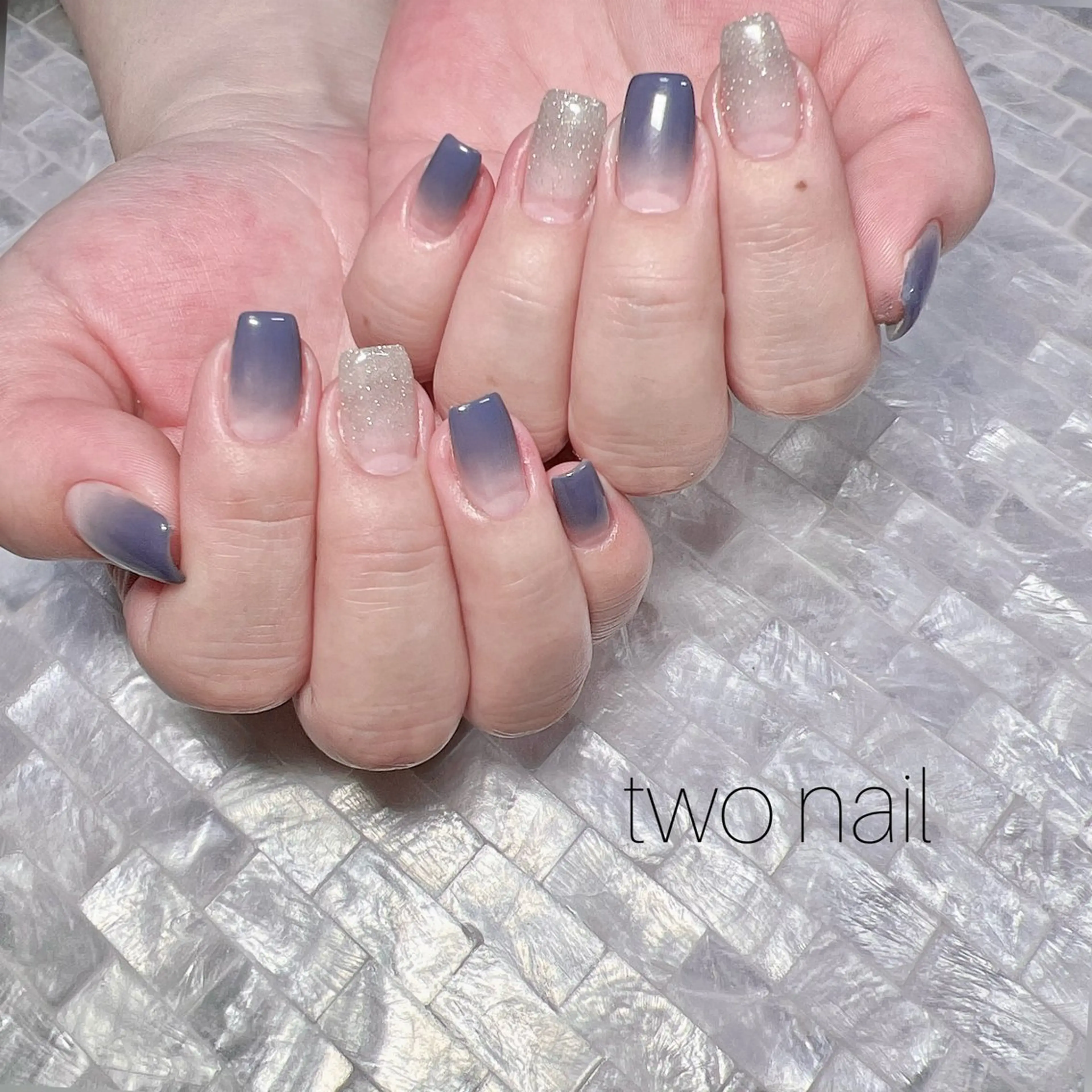 ネイル ネイルチップ ホワイト ハンドネイル two nailのネイルデザイン