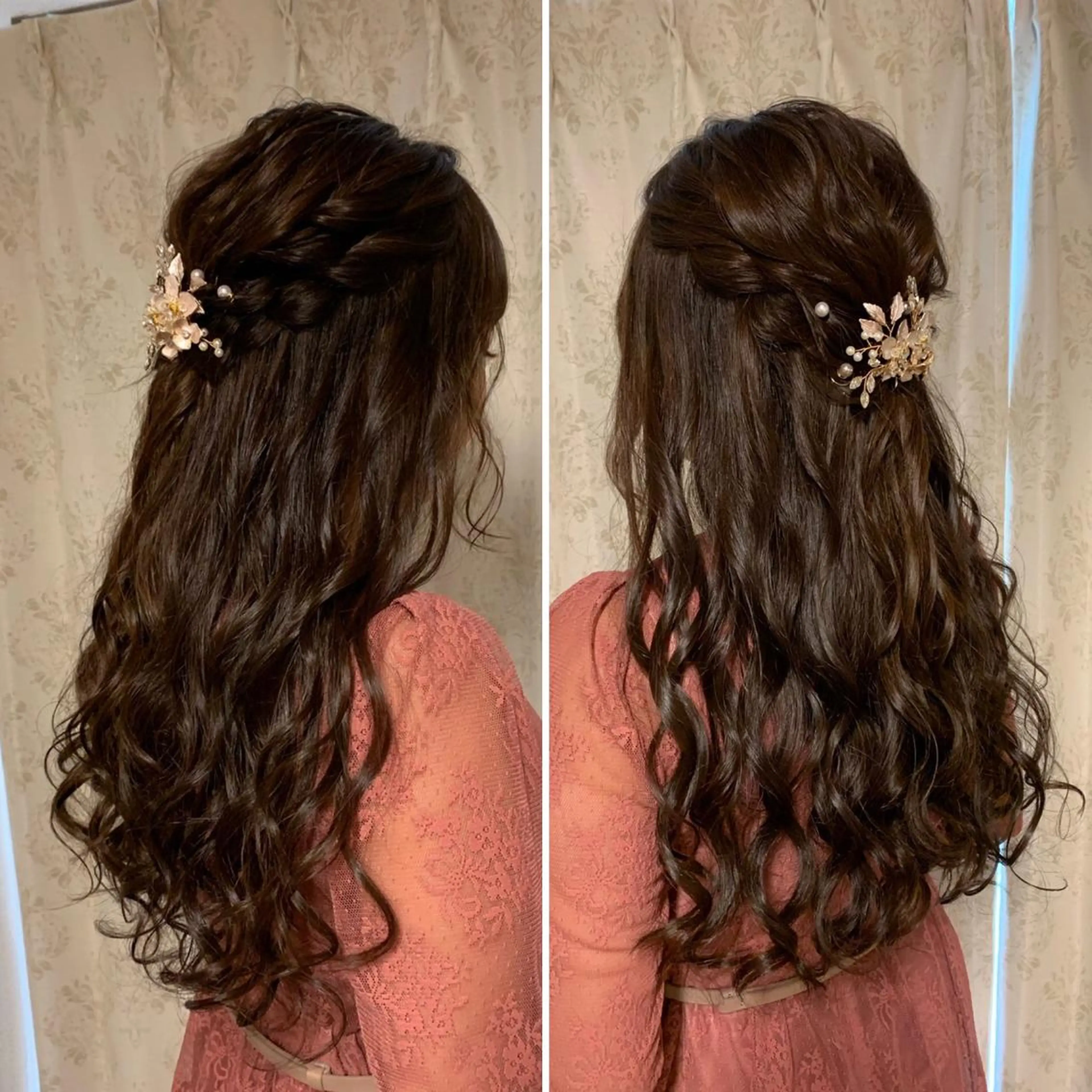 ロング ヘアアレンジ 結婚式・ブライダル ヘアセット KANA カナのマツエク・マツパデザイン