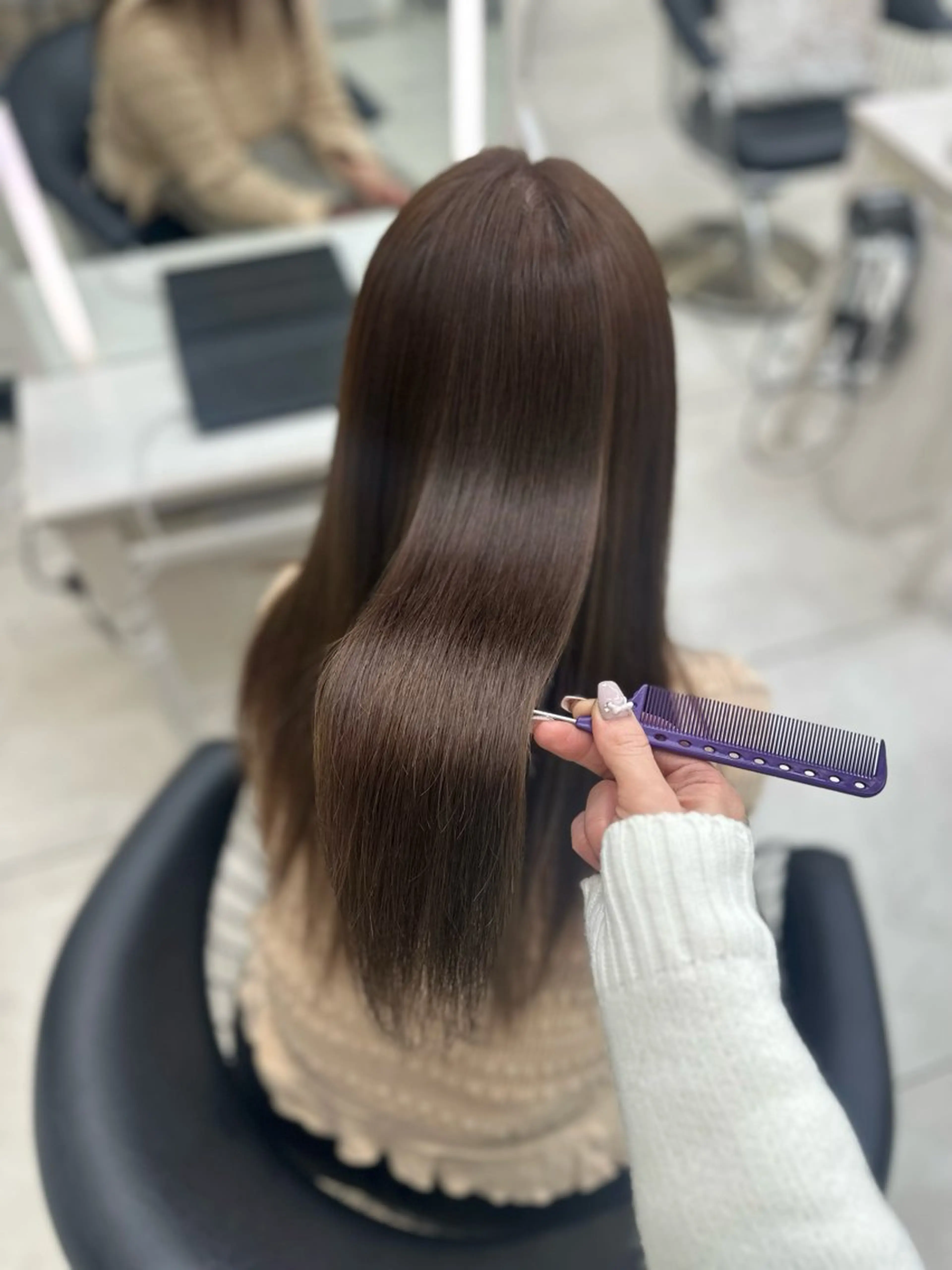 ロング カラー ブリーチ ダブルカラー イルミナカラー 縮毛矯正 トリートメント ヘアカラー euphoria銀座所属・艶髪／ブリーチ🌟 銀座/HARUKAのヘアスタイル