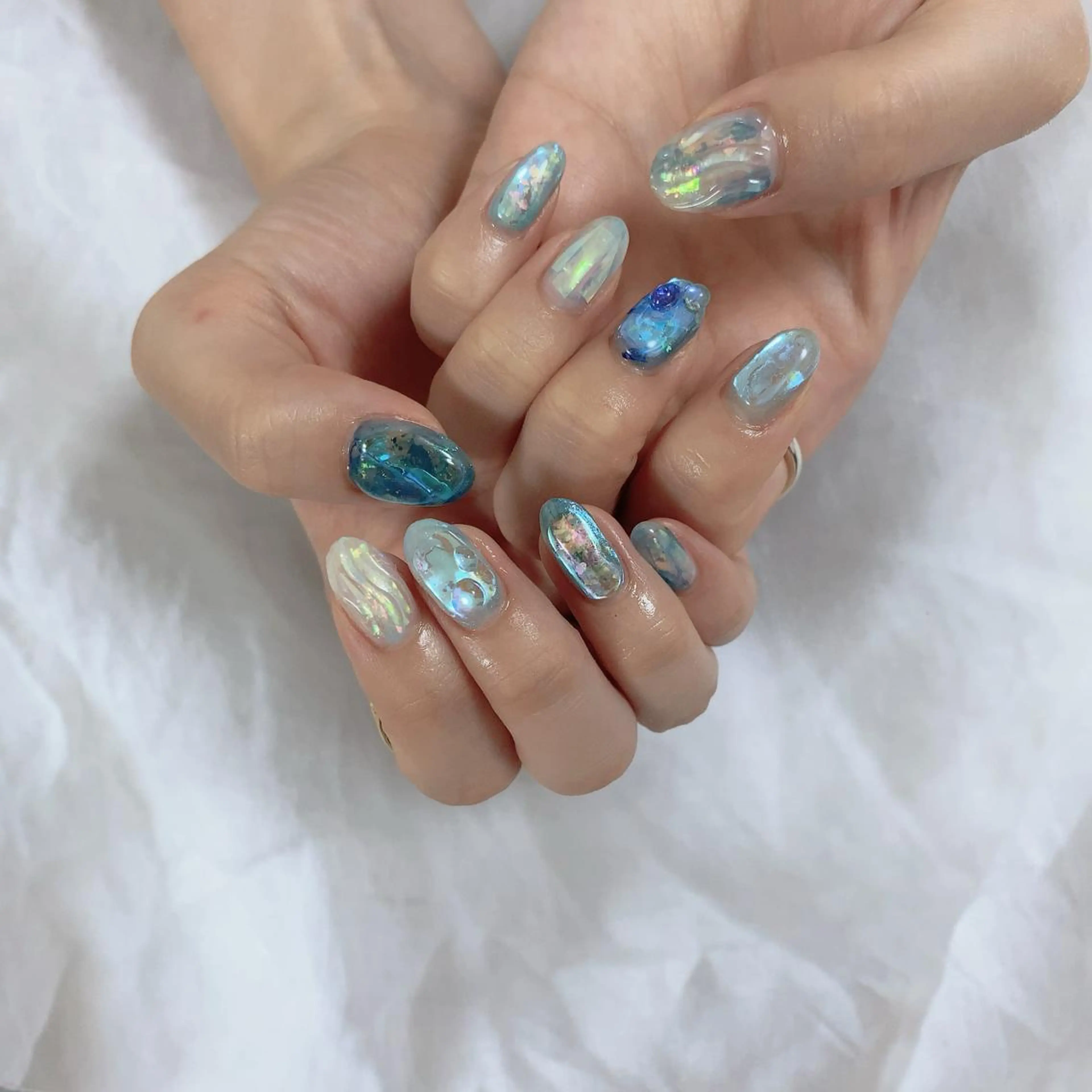 ネイル 氷ネイル・うるうるネイル SOL NAILのネイルデザイン
