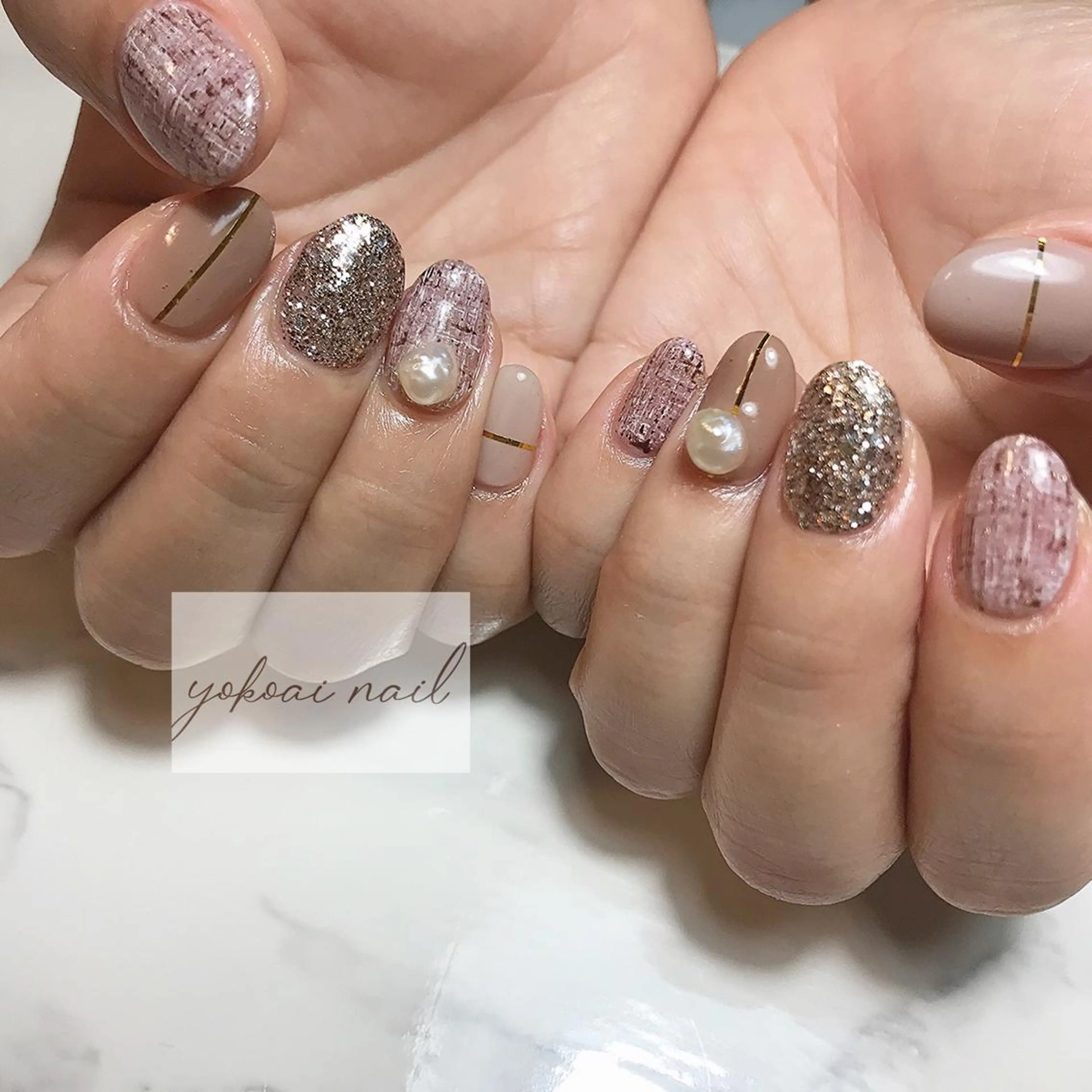 ネイル ツイードネイル yokoai nailのネイルデザイン