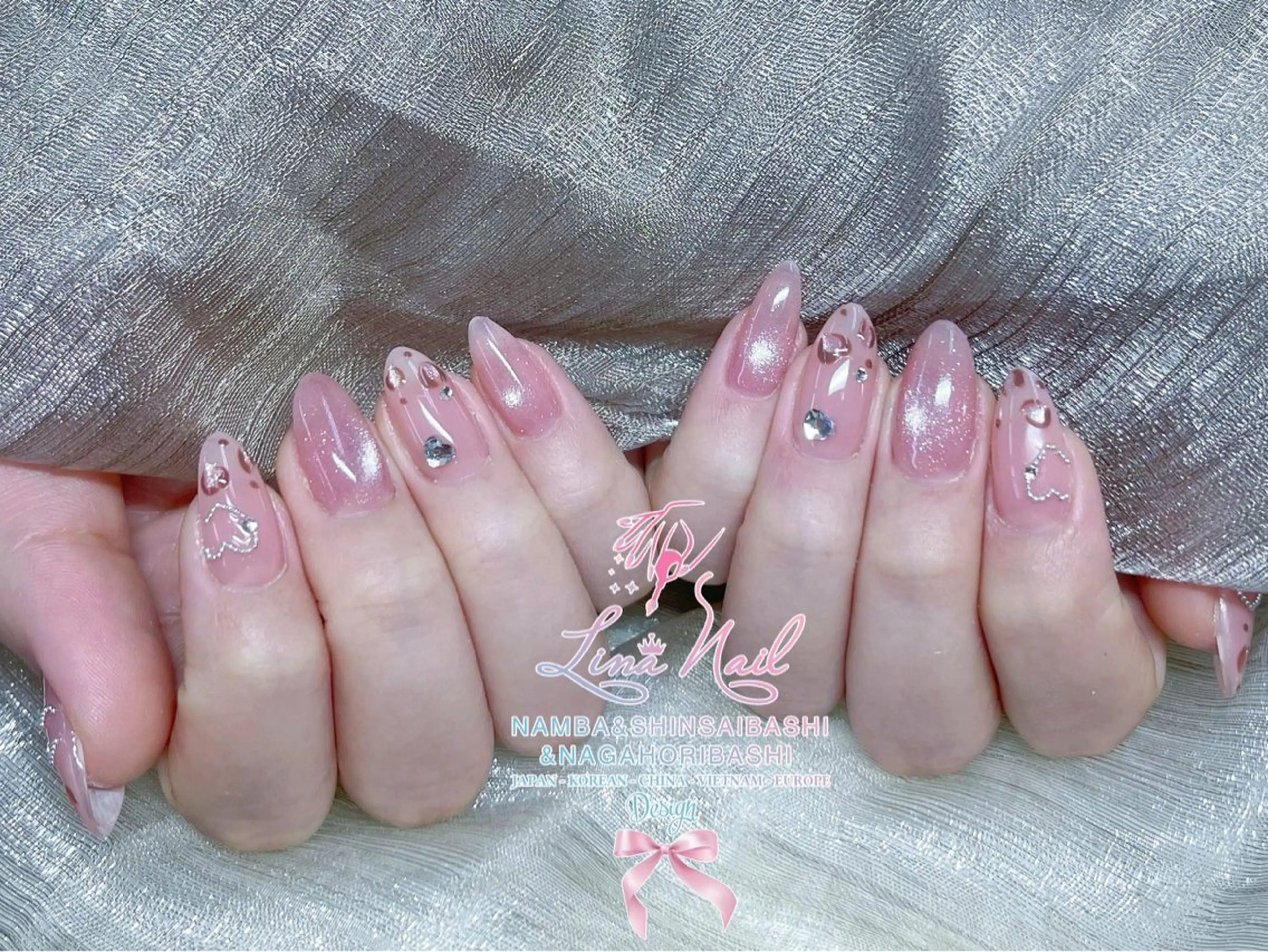 ネイル チークネイル 桜ネイル フラッシュネイル フットネイル ジェルネイル ハンドネイル ７９LINA NAIL 心斎橋店所属・リナネイル アメ村心斎橋店のネイルデザイン