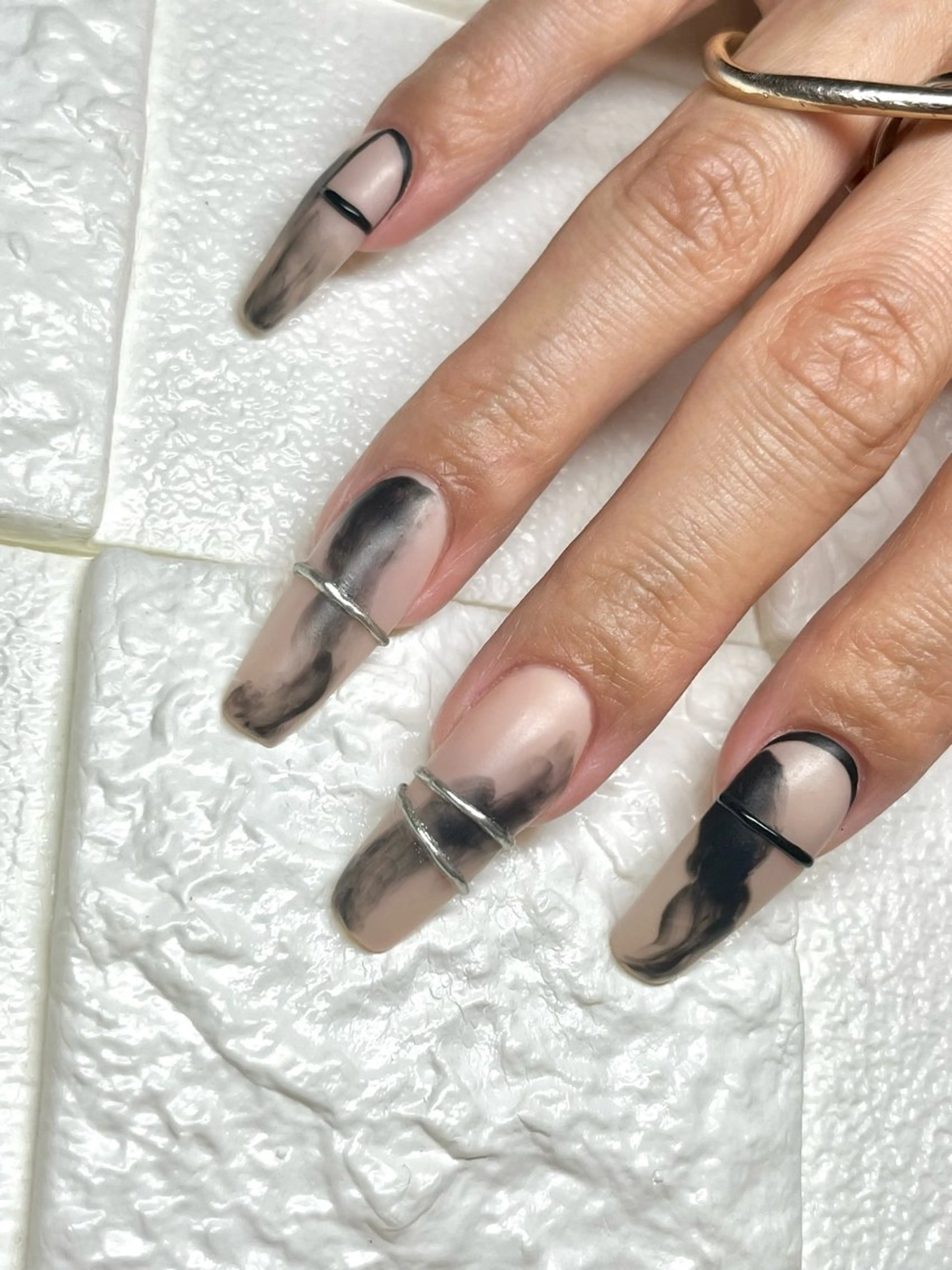 ネイル ニュアンスネイル ハンドネイル まり りぃ〜んのネイルデザイン