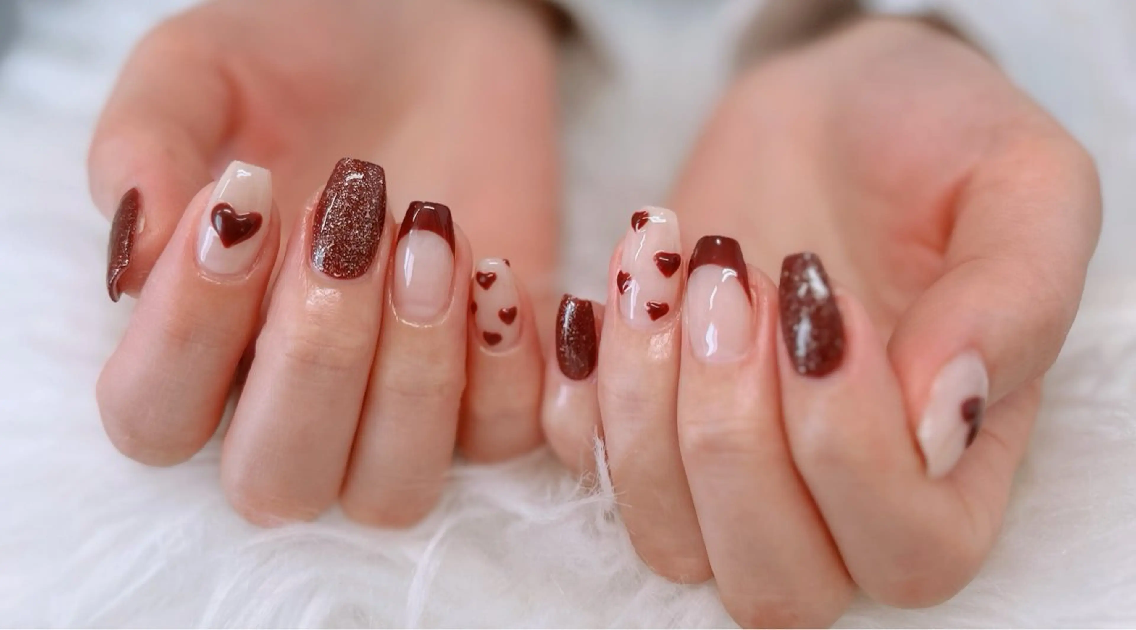 ネイル 持ち込み バレンタイン ハンドネイル Lee _nailのネイルデザイン