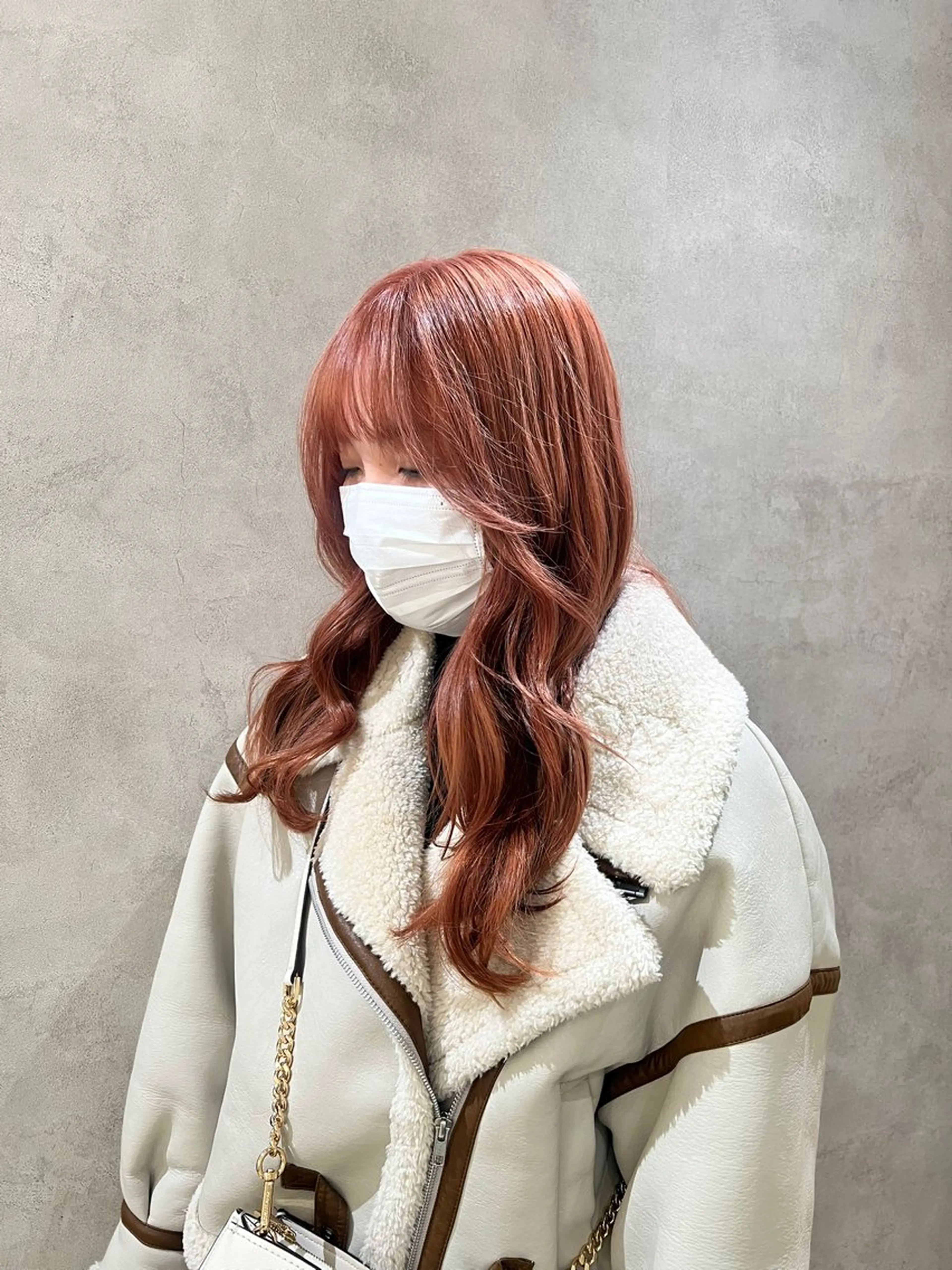 ロング カラー ブリーチ オレンジ 茂木 未海のヘアスタイル