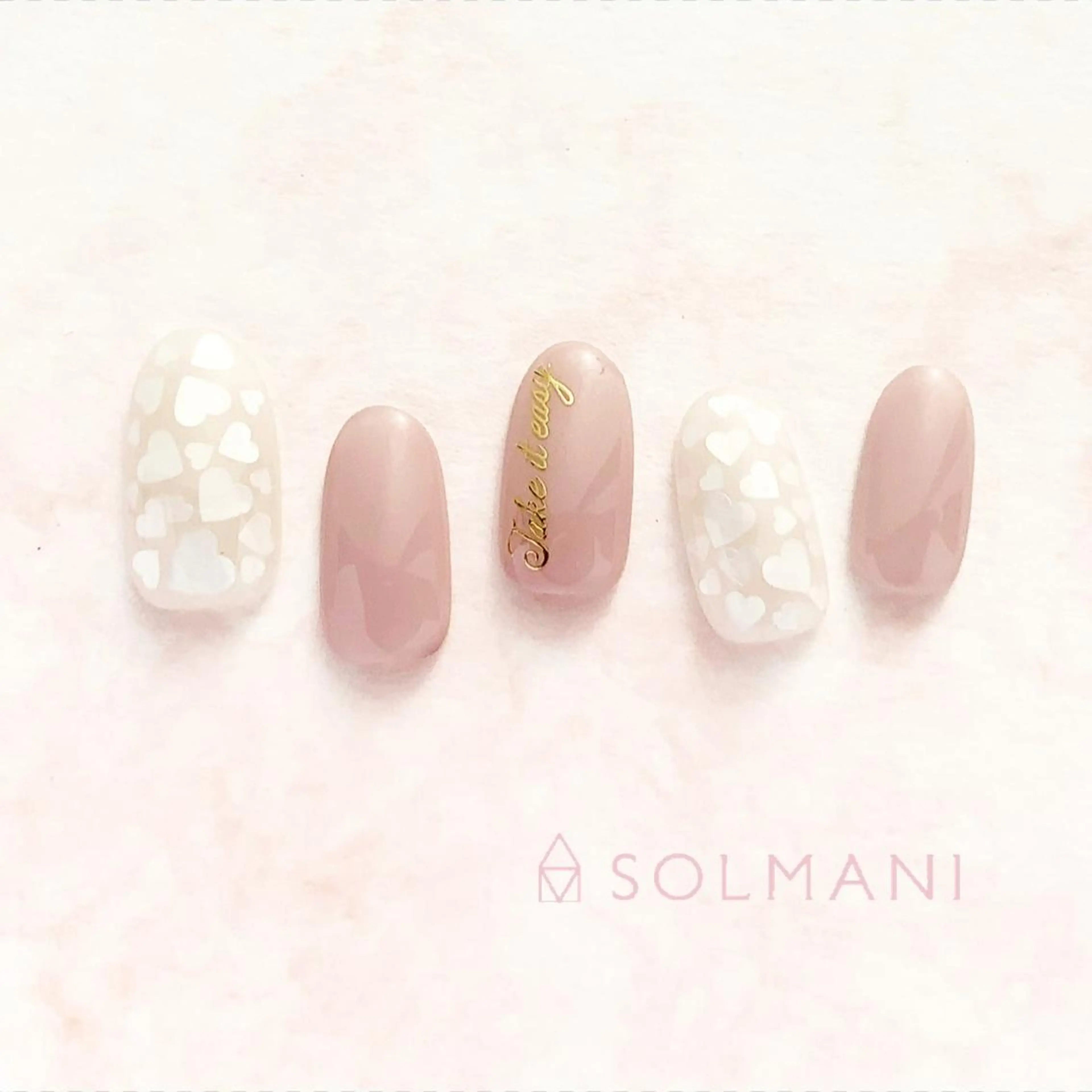 ネイル ハート ホログラムネイル SOLMANI 予約担当のネイルデザイン