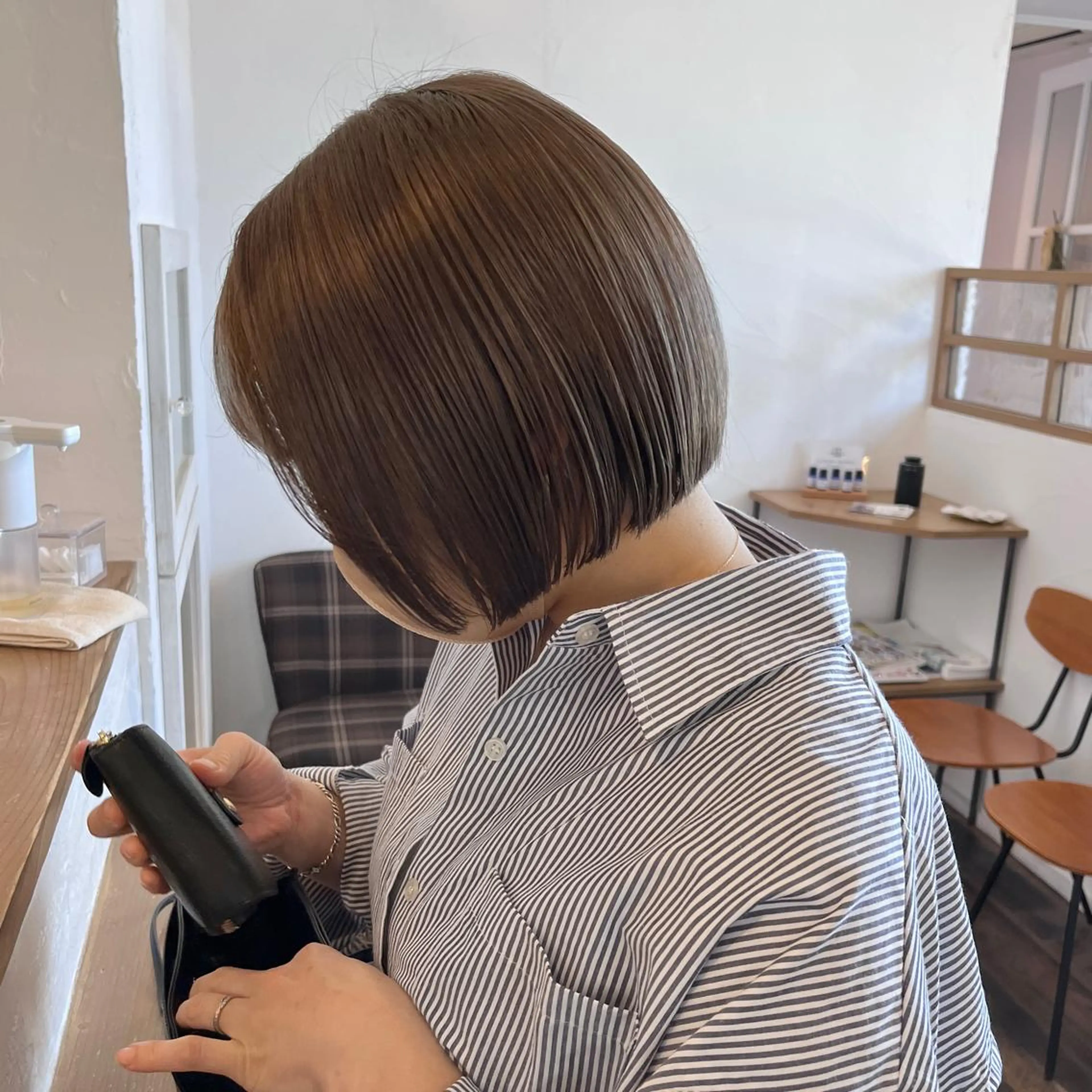 ミディアム カラー ベージュカラー ボブ 伊藤ゆかり/髪質改善 /透明感カラーのヘアスタイル