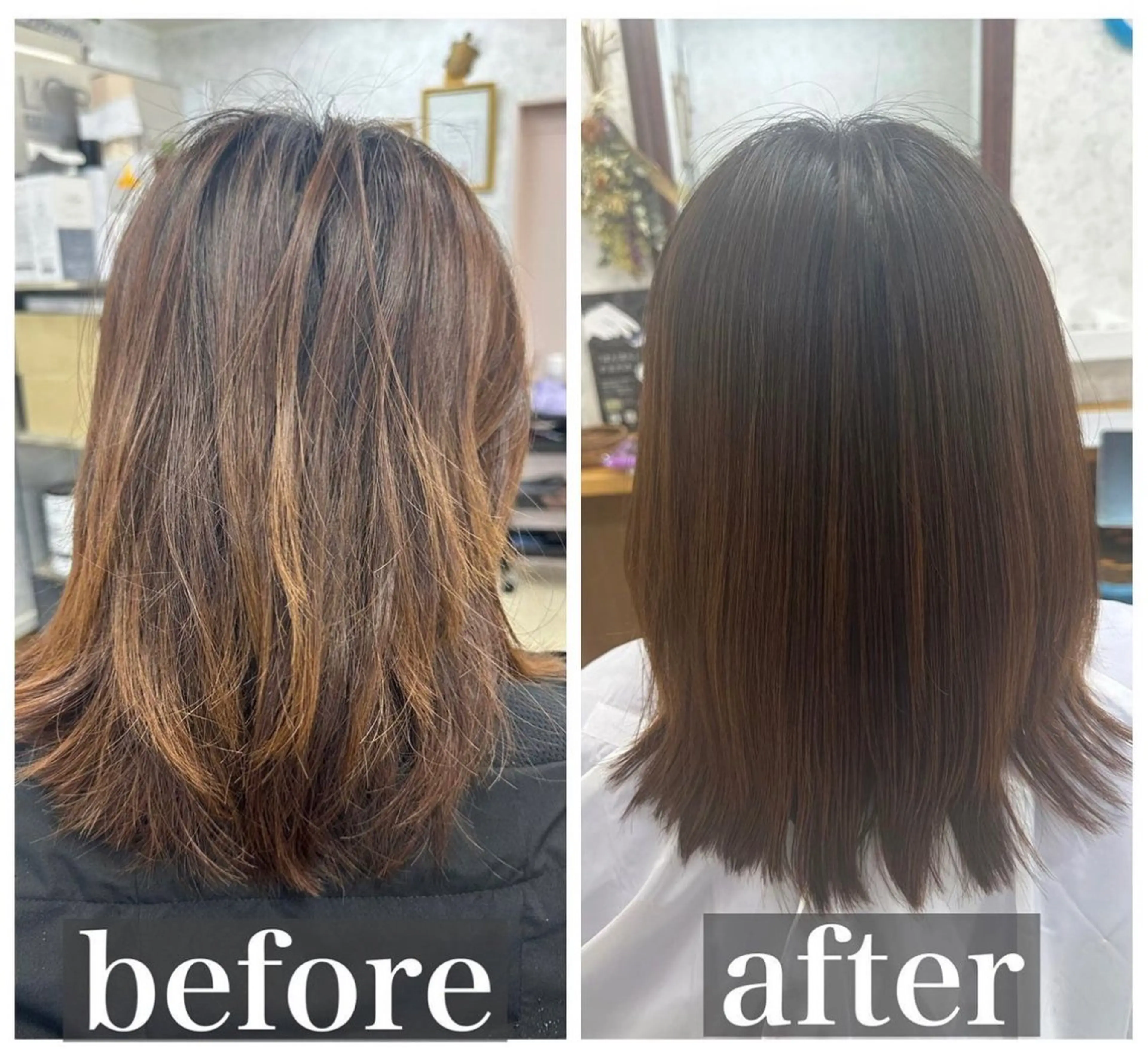 セミロング パーマ カット 縮毛矯正 トリートメント 髪質改善のプロ✨りな さんのヘアスタイル