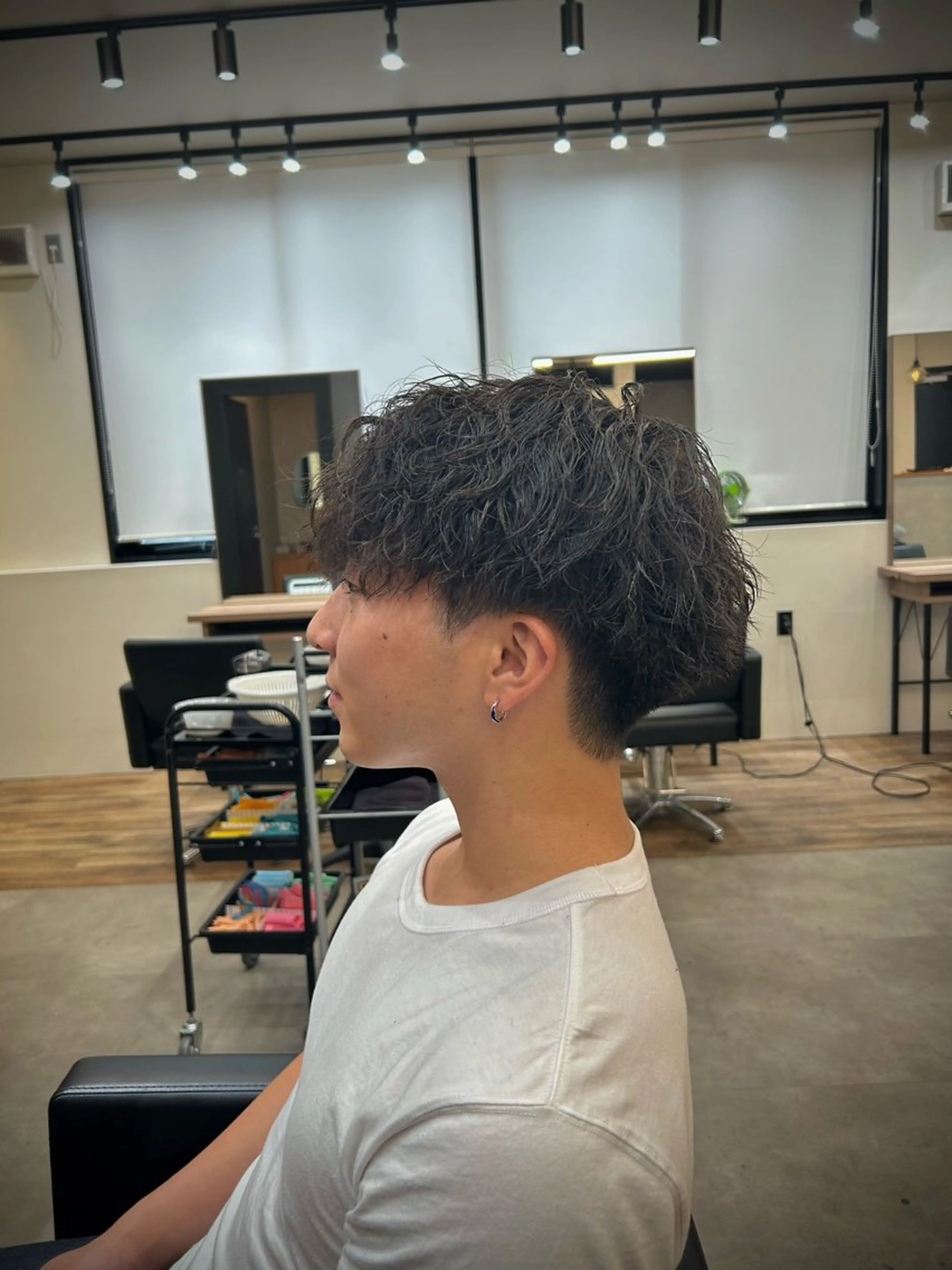 パーマ メンズ アップバング メンズパーマ メンズツイストパーマ ツイストパーマ BLEACHi 高崎店所属・アユム/ウルフ特化 /BLEACHi高崎のヘアスタイル