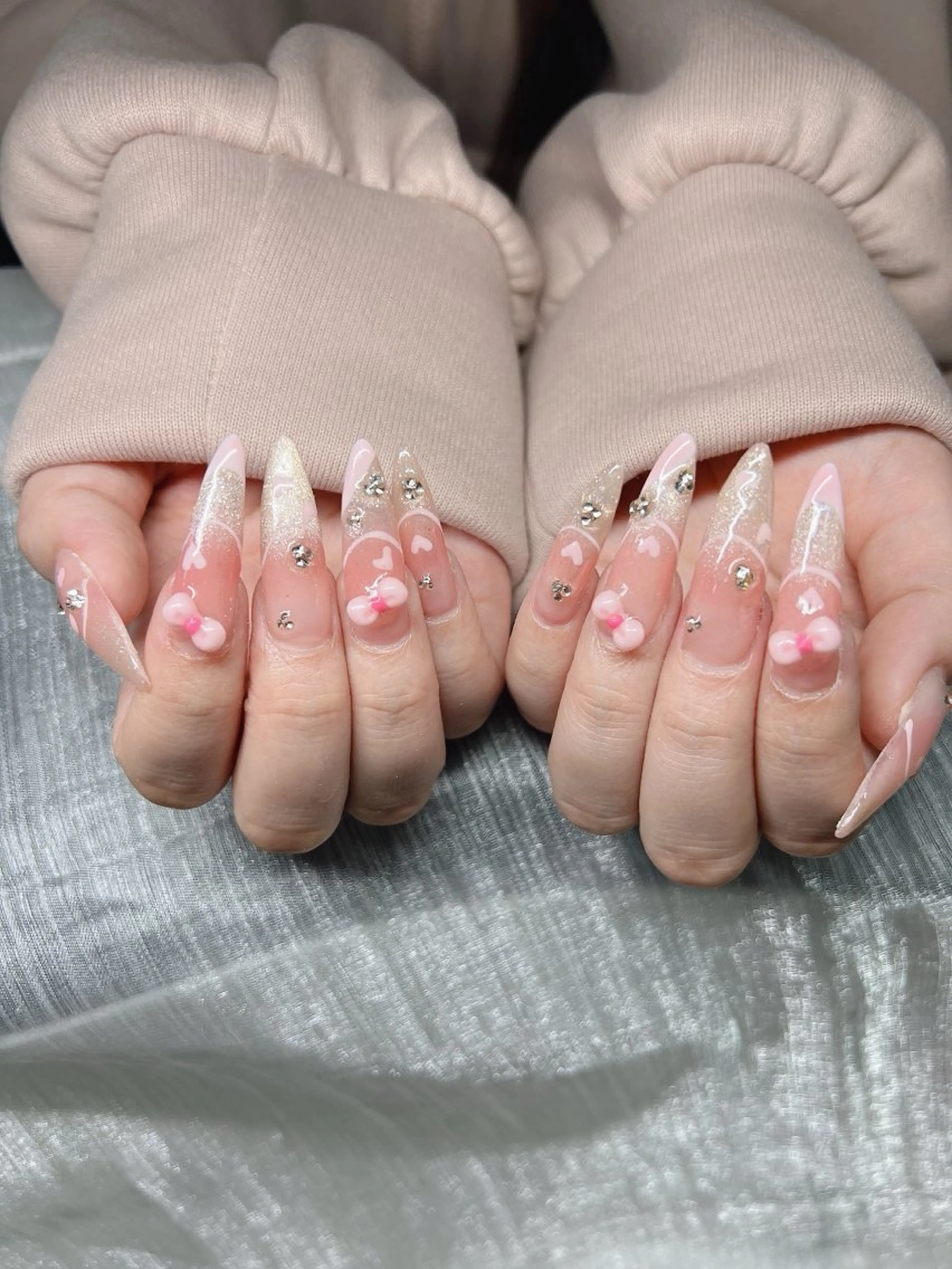 ネイル 長さ出し キラキラネイル マグネットネイル ミラーネイル ネイルチップ Lee Nails チップ長さだし専門店のネイルデザイン