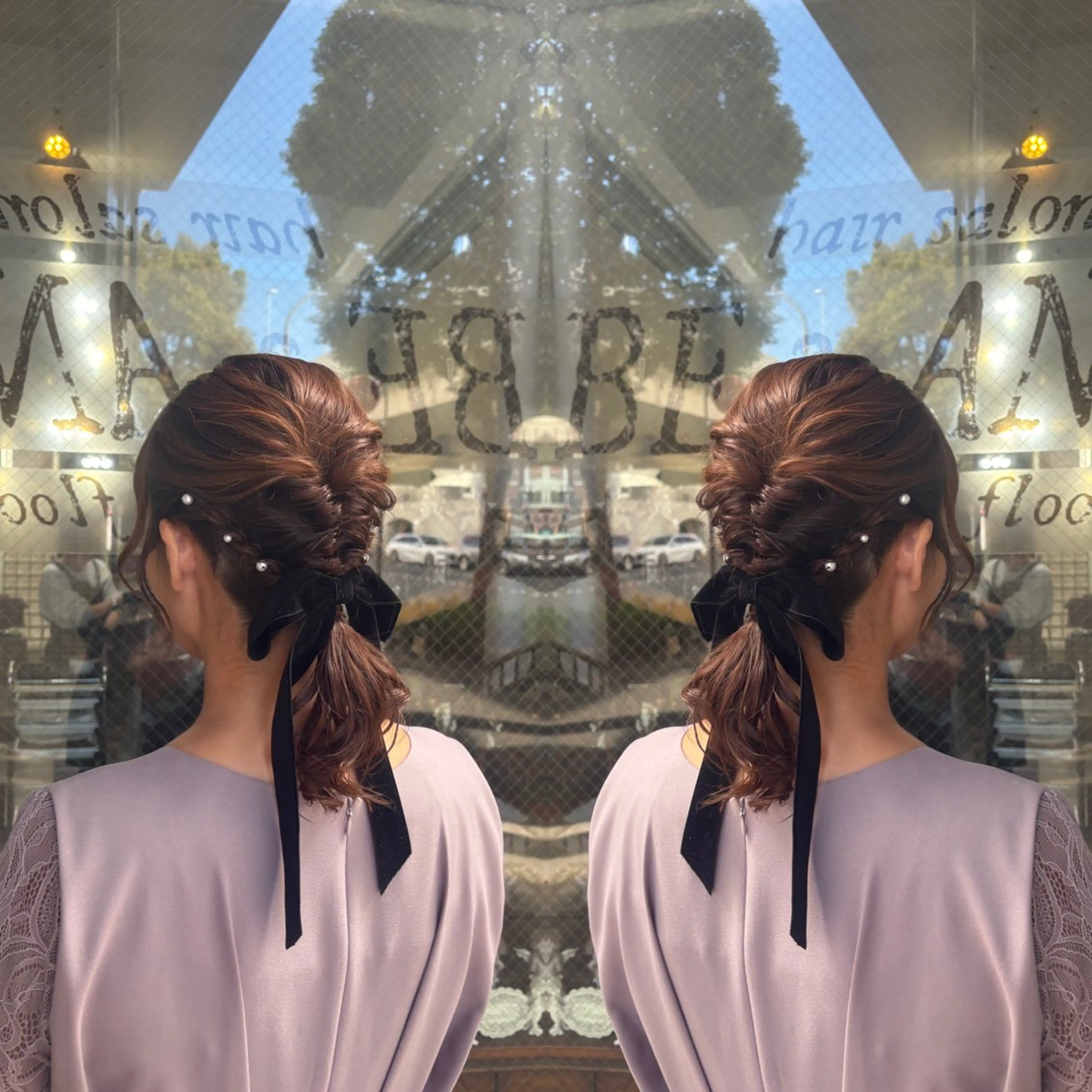 ミディアム ヘアアレンジ ☻モエカ/ハイトーン アレンジ☻のヘアスタイル