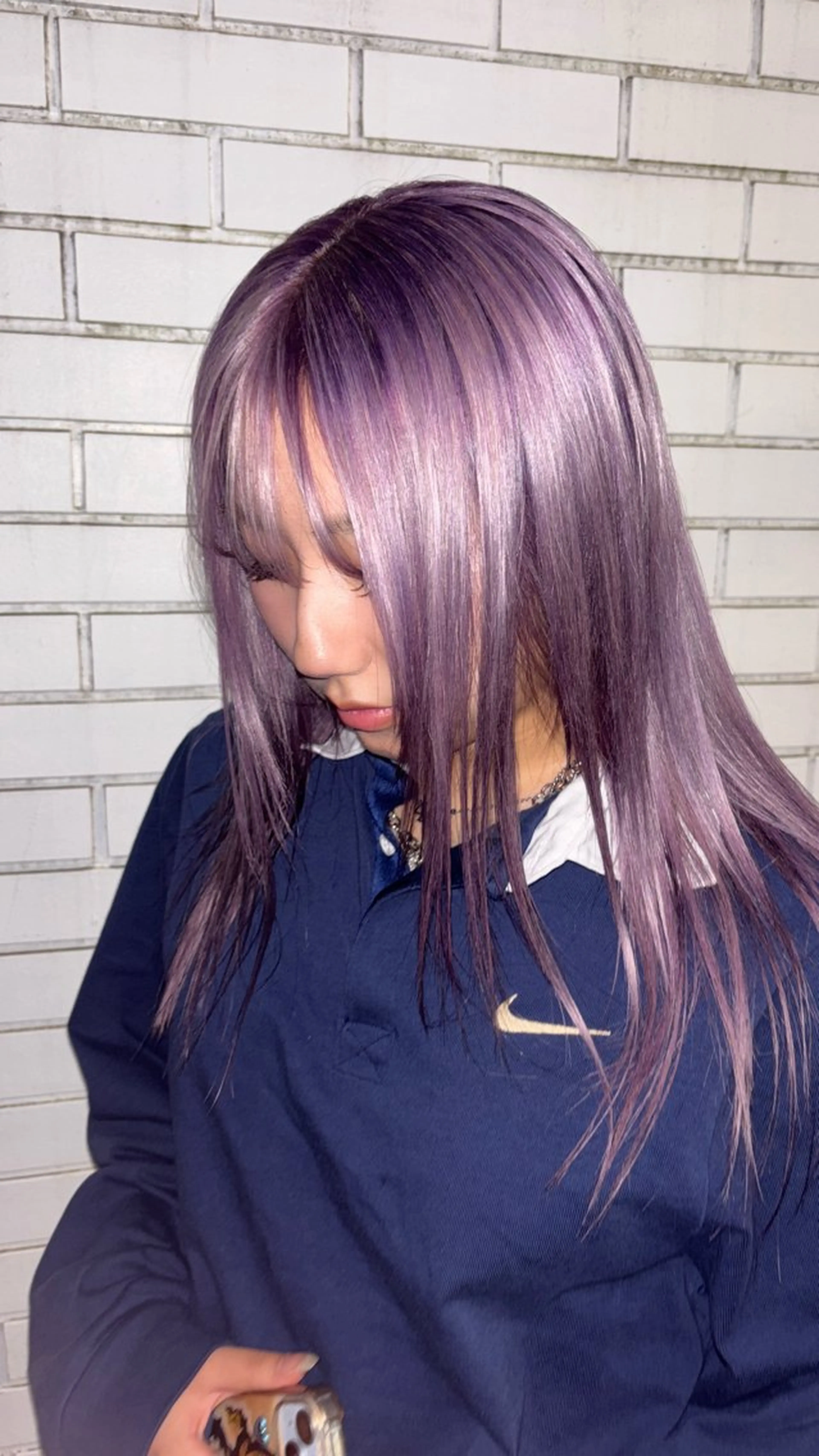 ロング カラー パープルカラー ヘアカラー HIBIKI / ブリーチモデルのヘアスタイル