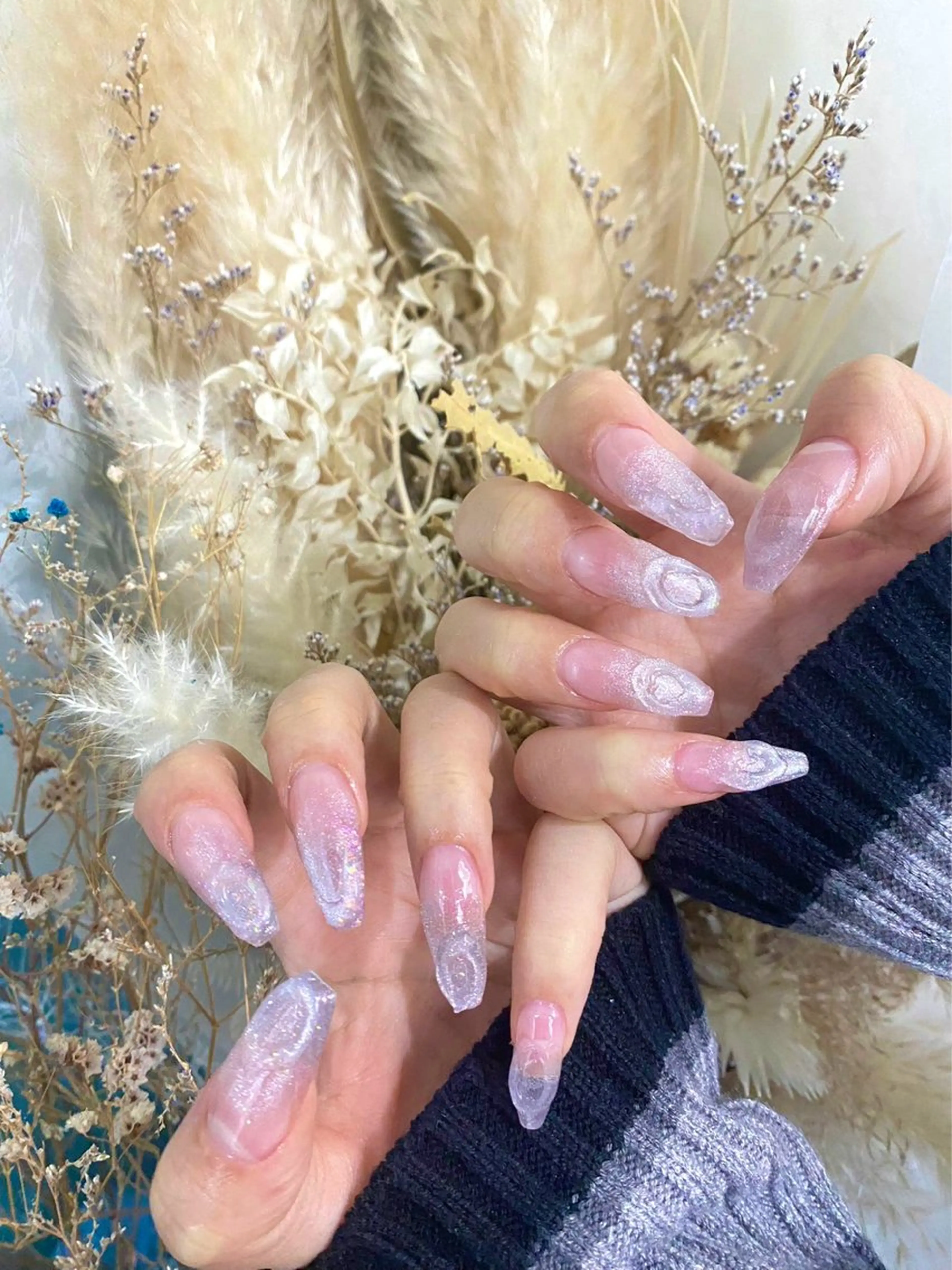 ネイル 氷ネイル・うるうるネイル スカルプネイル Kaka Nailsのネイルデザイン