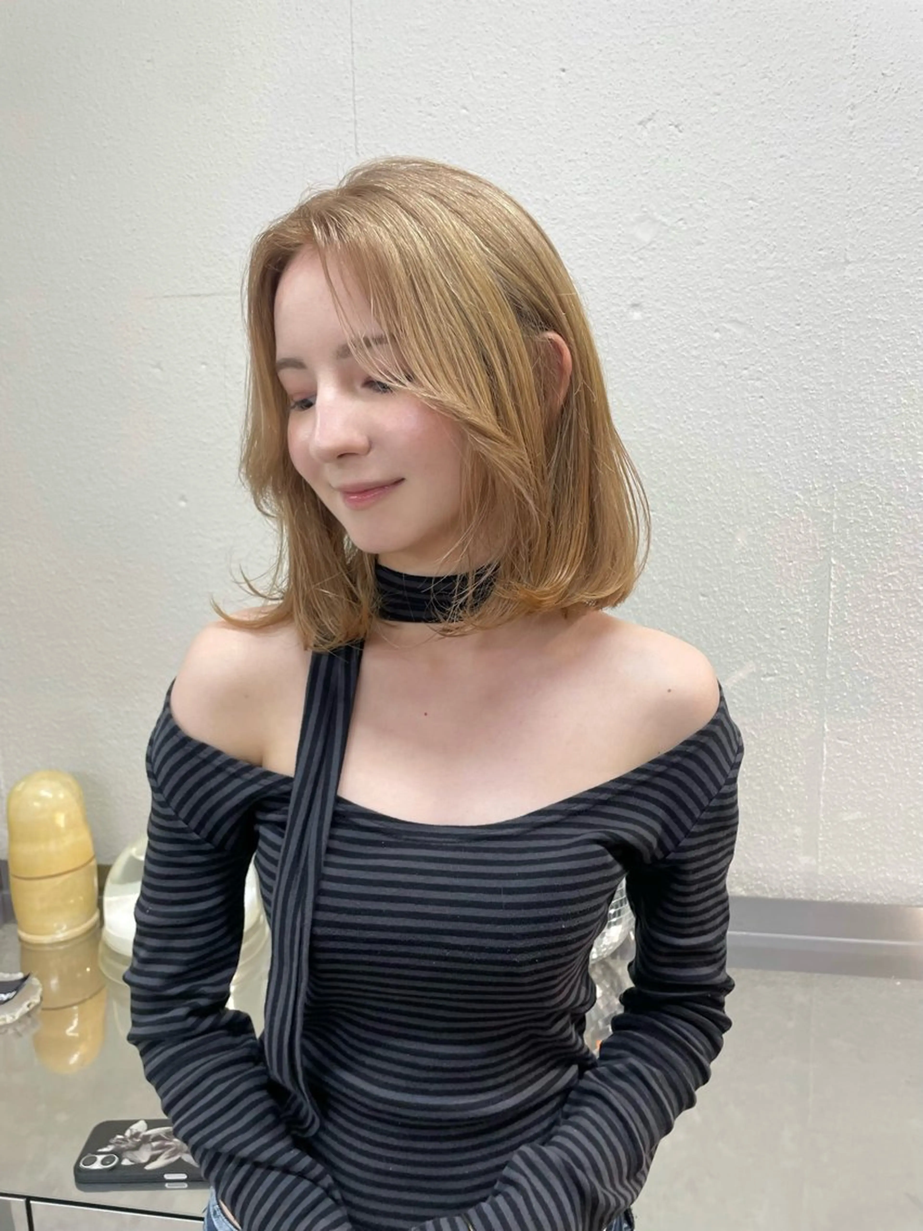 ミディアム ヘアカラー Then所属・mana/ハイトーン /ヘアセット🎀のヘアスタイル