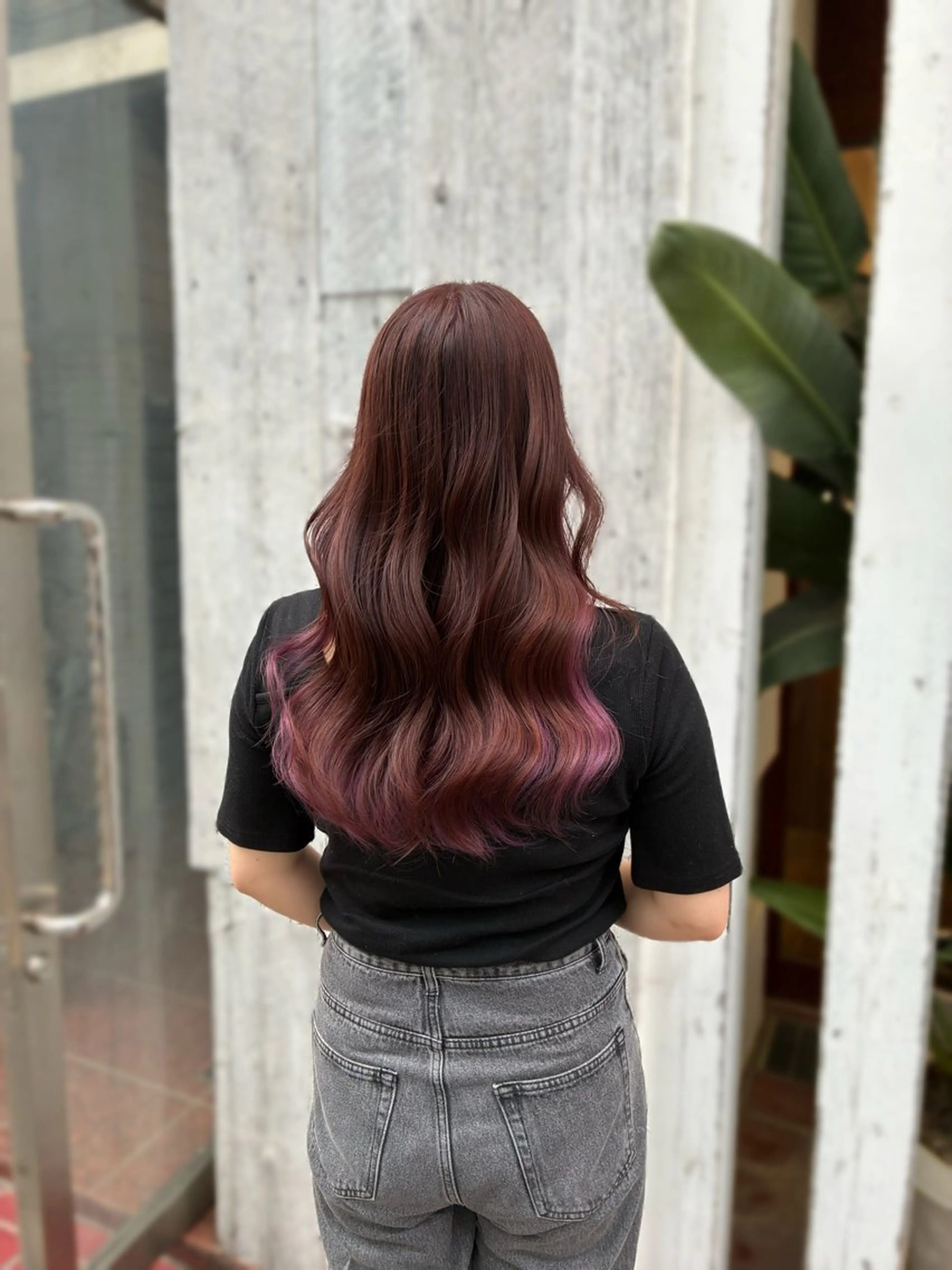 ロング カラー ブリーチ ピンクカラー バイオレットカラー 梅原 姫🍬🐰のヘアスタイル