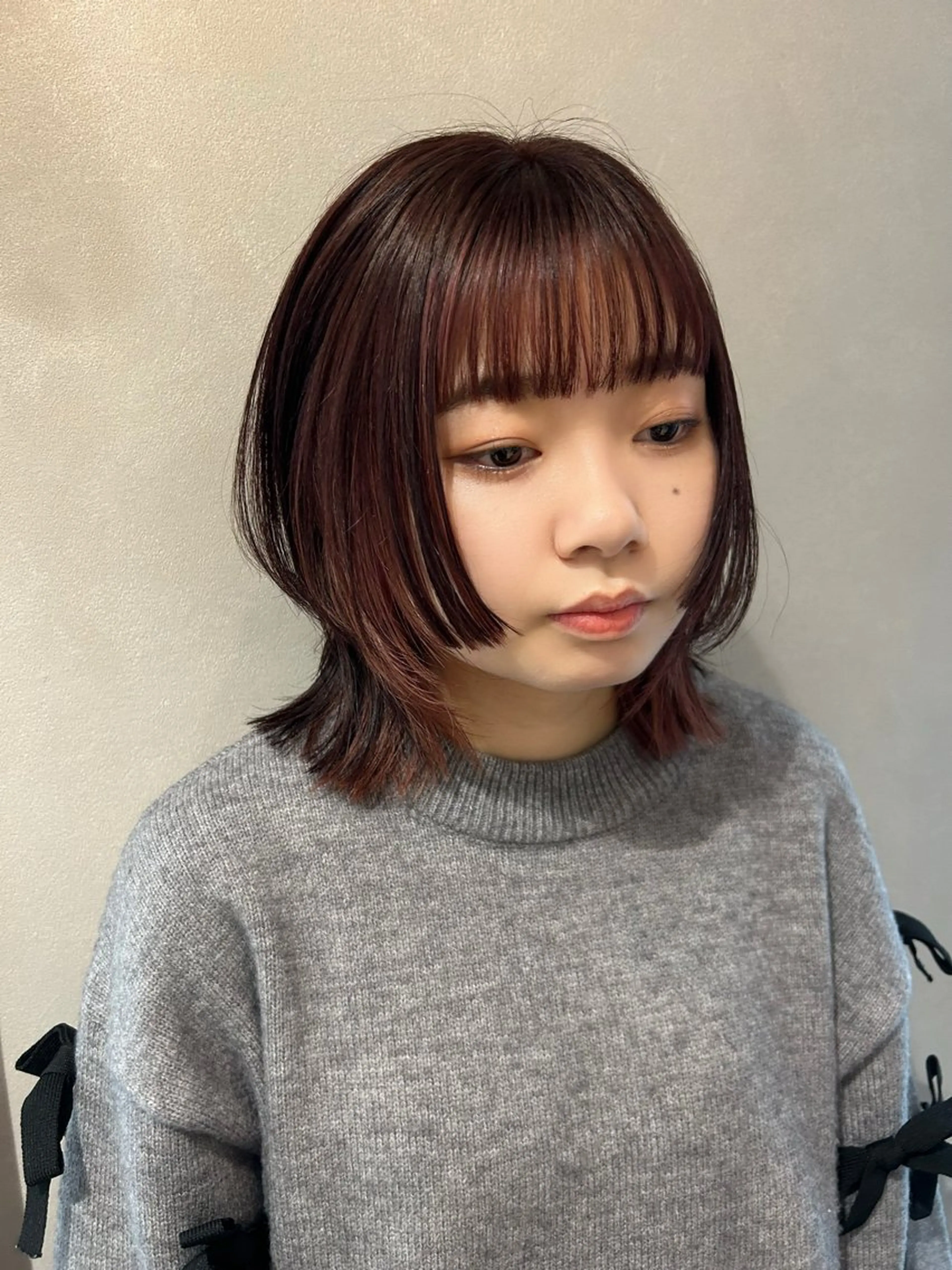 ミディアム カラー ベージュカラー インナーカラー ピンクカラー ピンクベージュ 姫カット カット ヘアカラー トリートメント hub hair レイヤー/透明感のヘアスタイル