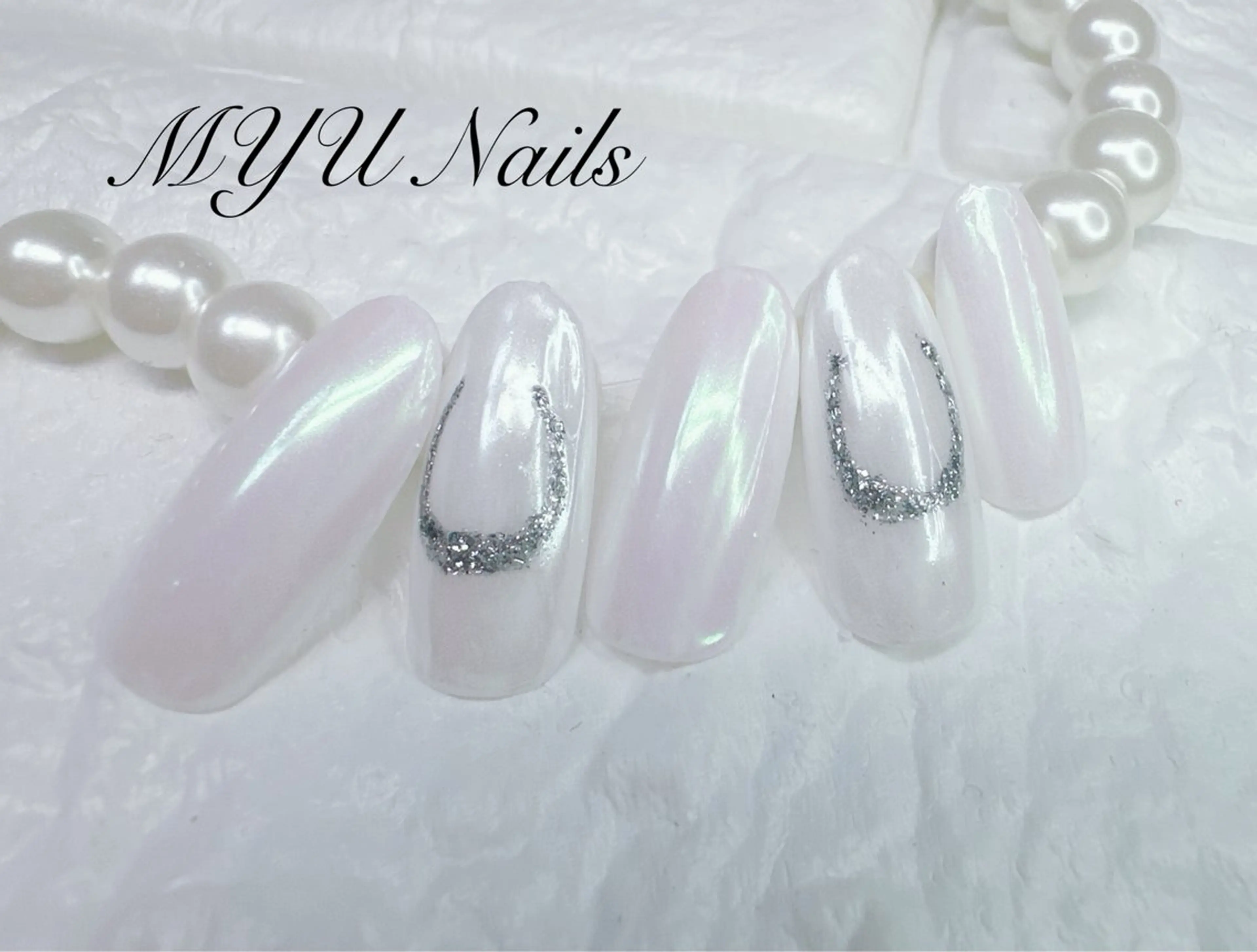 ネイル オーロラネイル ジェルネイル ラメ(グリッター) 持ち込み ニュアンスネイル ハンドネイル MYU Nails所属・MYU Nailsのネイルデザイン