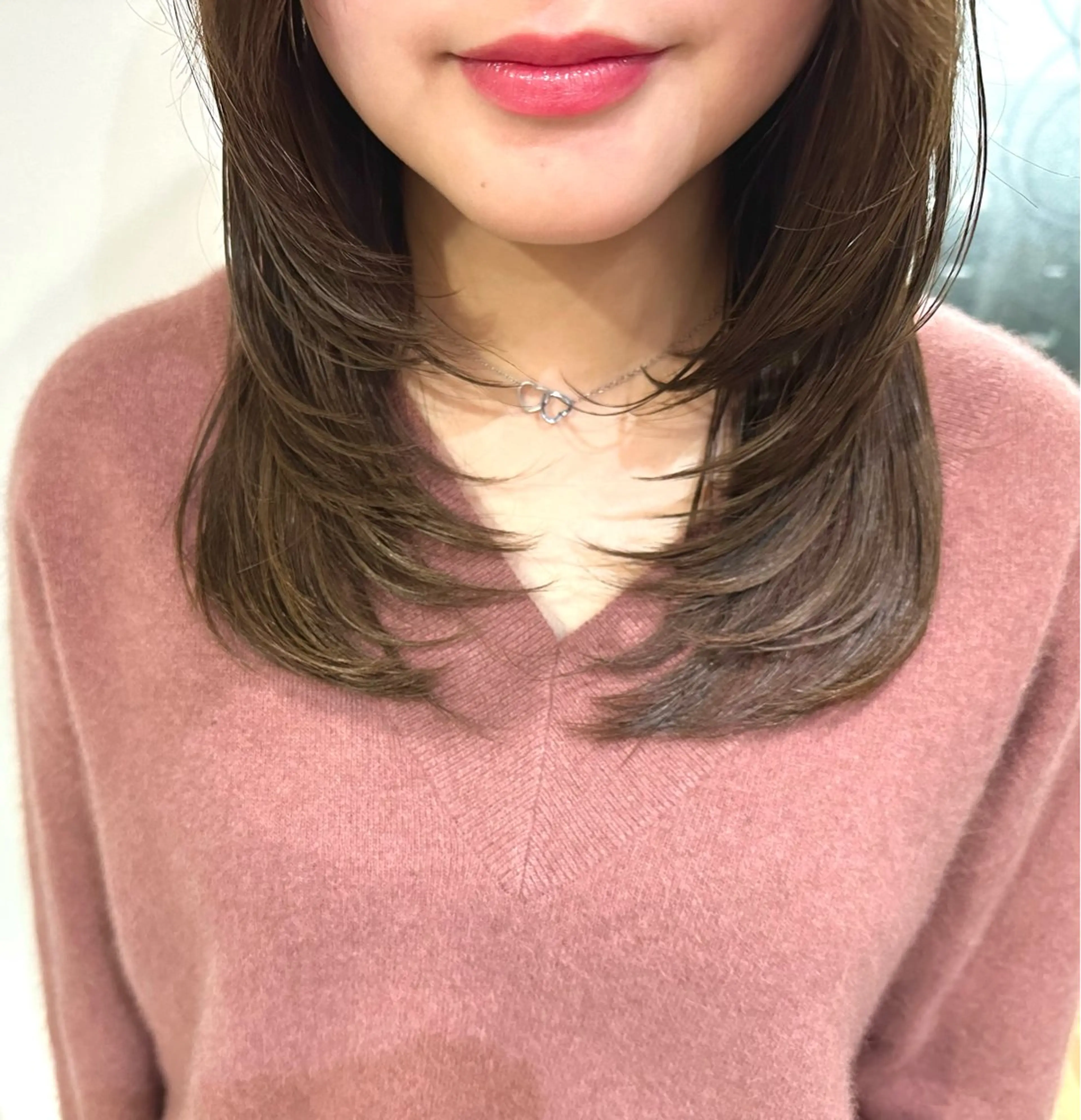ミディアム 顔周りカット レイヤーカット 🌈縮毛矯正/ショー ト/MIKI🌈のヘアスタイル