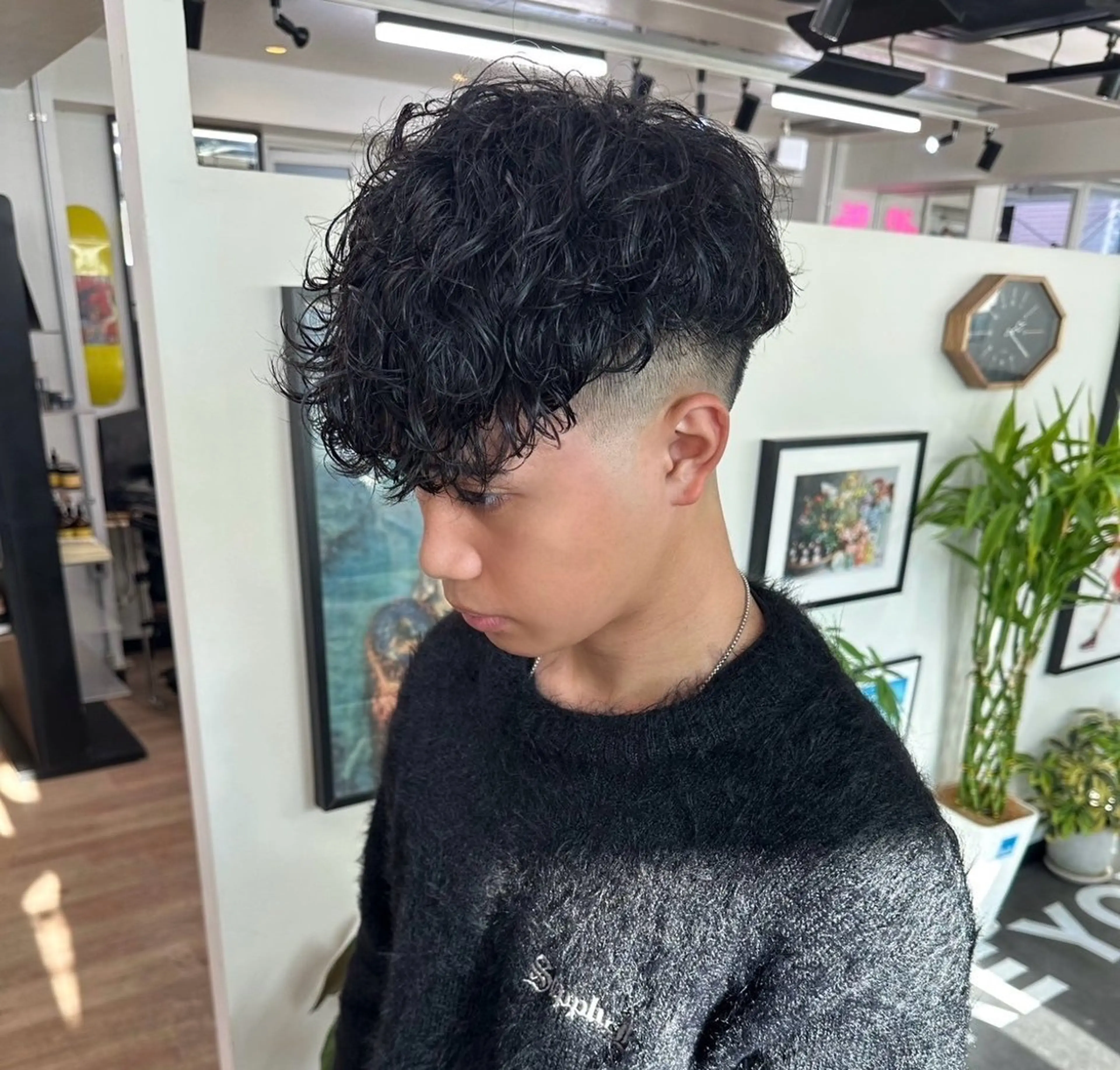 パーマ メンズ スペインカール 横浜メンズマッシュ カット/ショウゴのヘアスタイル