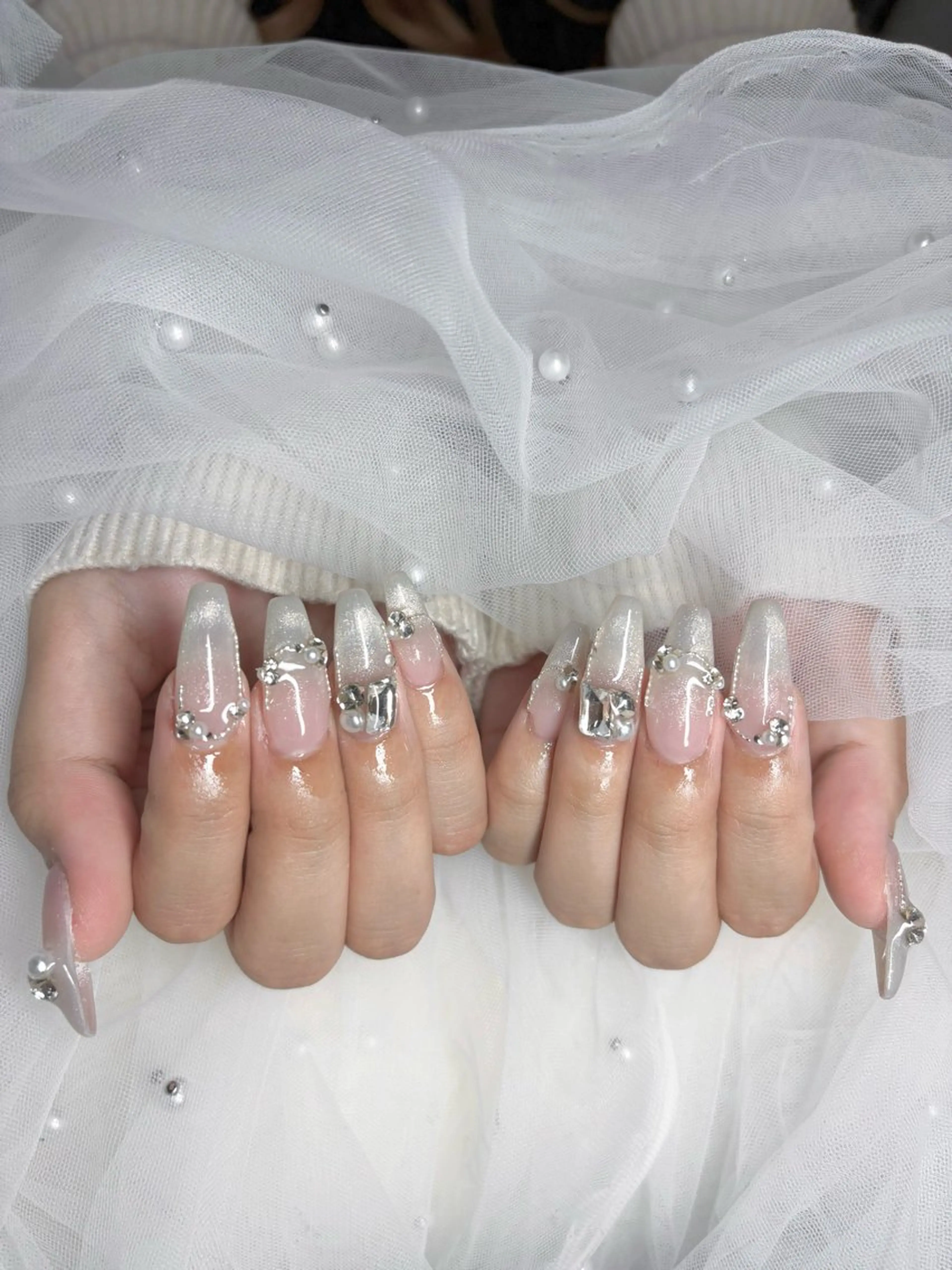 ネイル グラデーション マグネットネイル ハンドネイル 💖長さ出し＆ 韓国ネイルaya💖のネイルデザイン