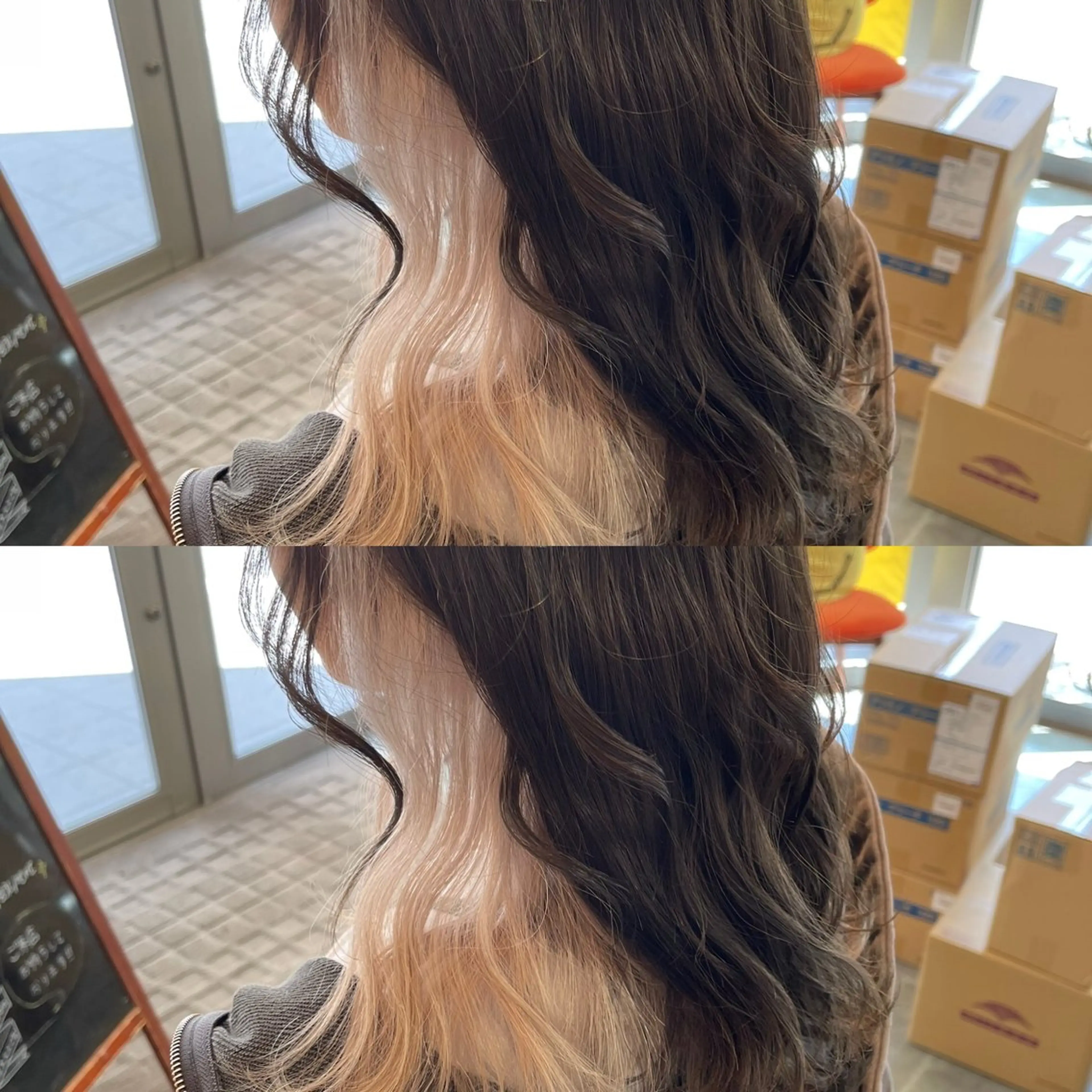 ミディアム カラー ブリーチ カット ヘアカラー トリートメント オージュアソムリエ DAIKI⭐️のヘアスタイル