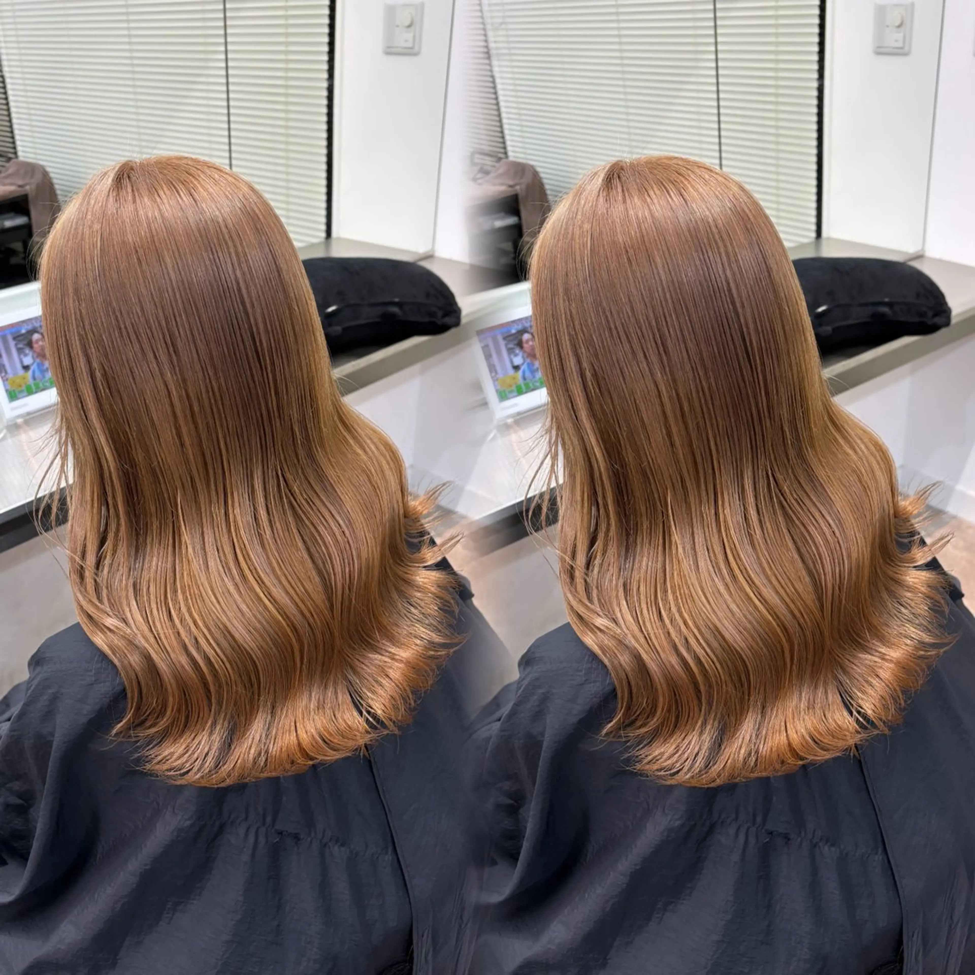 ミディアム ヘアカラー 吉成 葉南のヘアスタイル