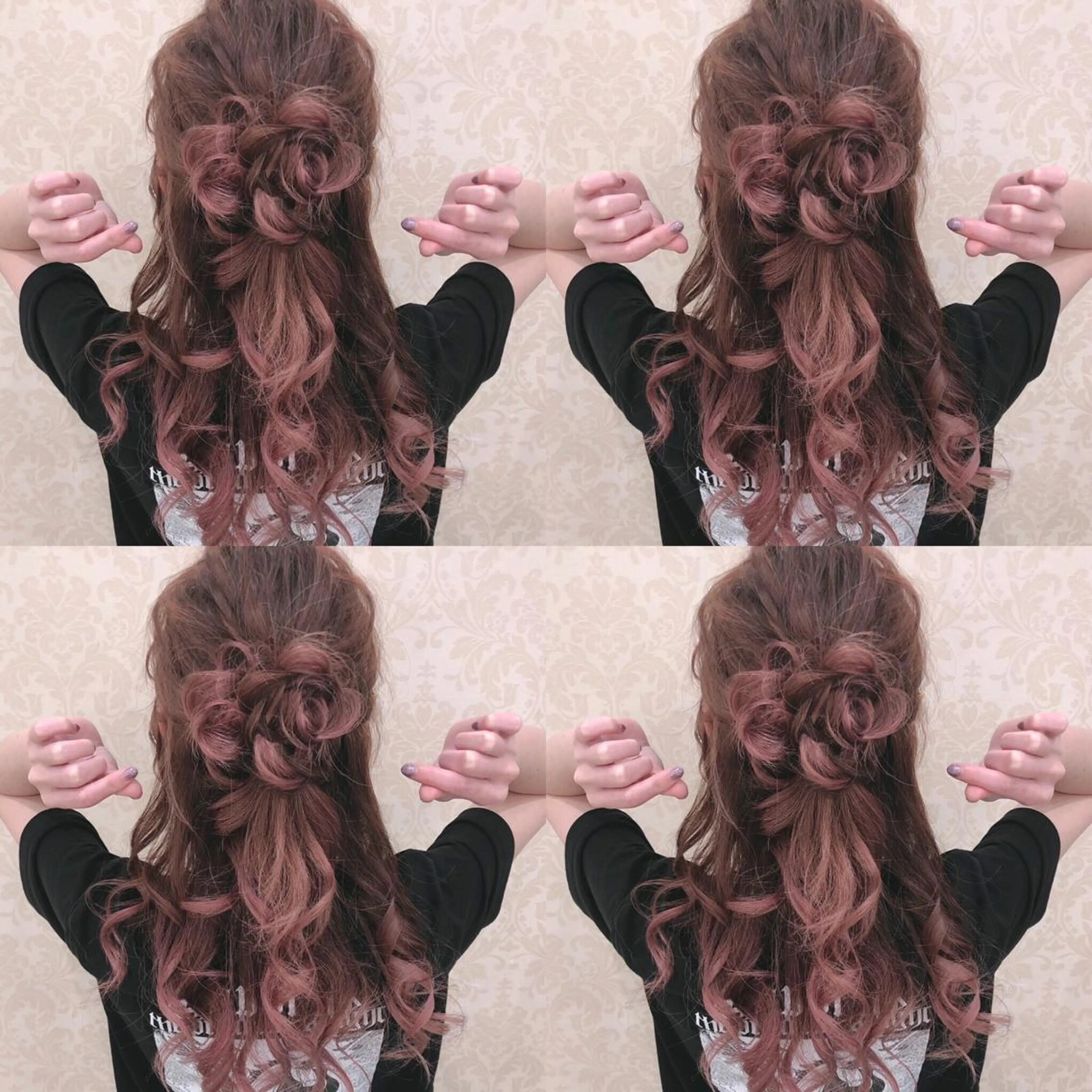 ミディアム ヘアアレンジ ハーフアップ ヘアセット 🌷MAYU 🌷のヘアスタイル